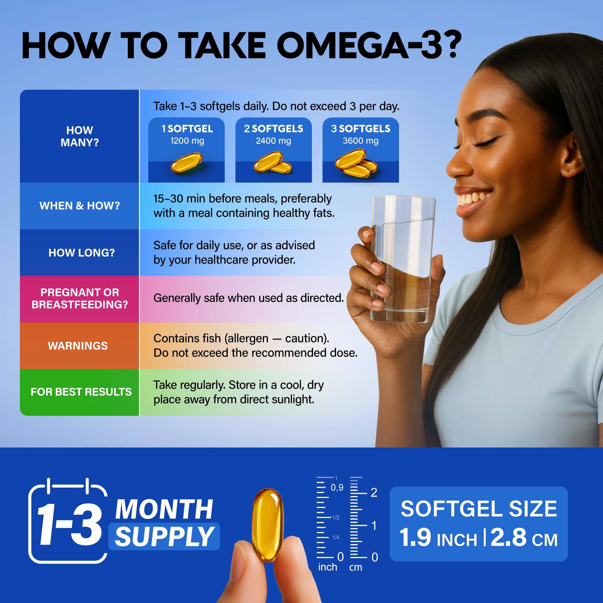 Omega 3 Fish Oil 3600 mg - Omega 3 Supplement | EPA & DHA - Heavy Metals Free - Heart, Brain & Joint Support - Purified Fish Oil for Men & Women - Lemon Flavored - Made in USA, 90 Softgels NUTRAHARMONY Au supplements