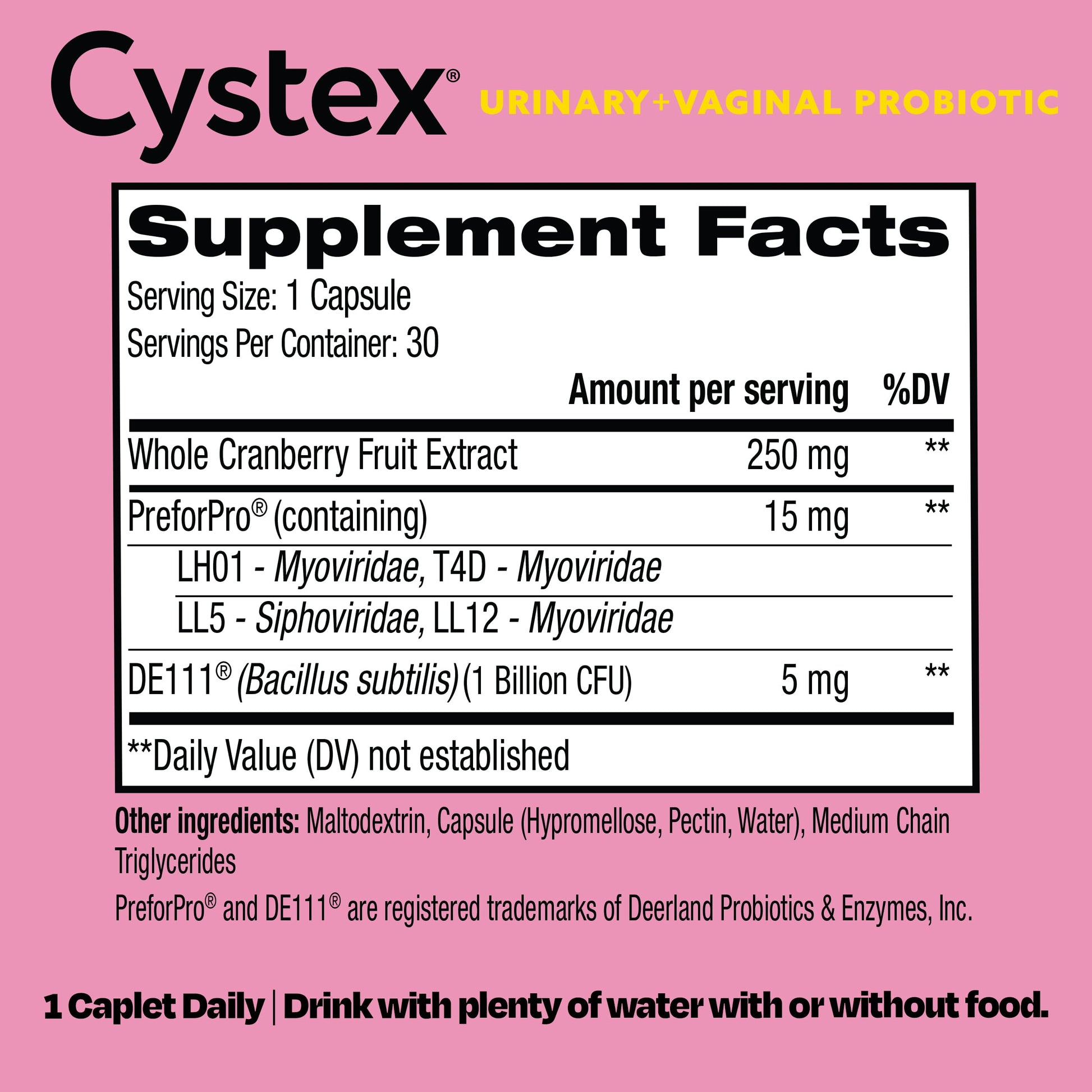 Cystex 3-in-1 Urinary Tract Probiotic for Women - Fast-Acting UTI & Yeast Infection Support with Prebiotics, Probiotics, & Cranberry - Supports Vaginal pH & Flora Balance - 30 Capsules Cystex Au supplements