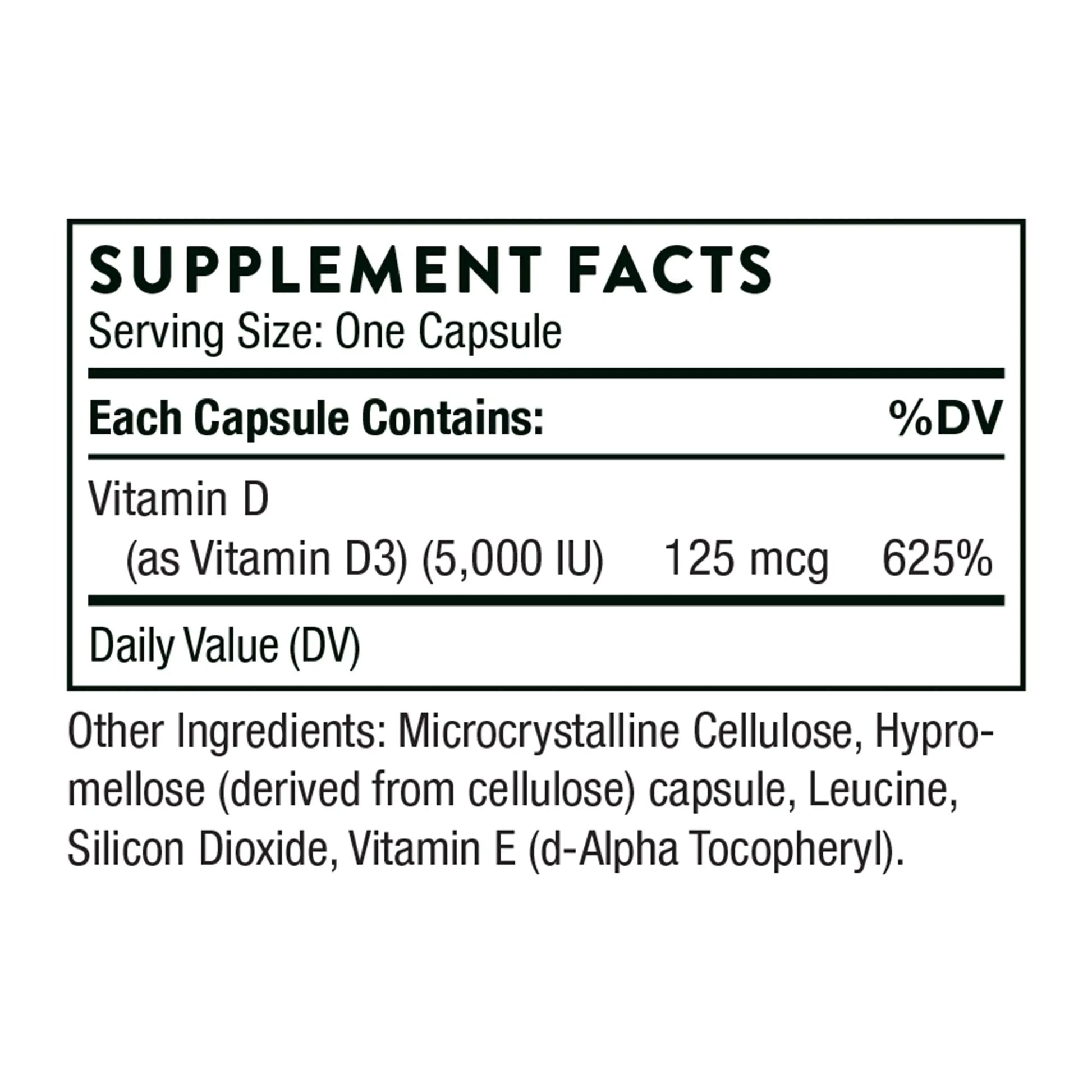 THORNE Vitamin D-5000 - Vitamin D3 Supplement - Support Healthy Bones, Teeth THORNE Au supplements