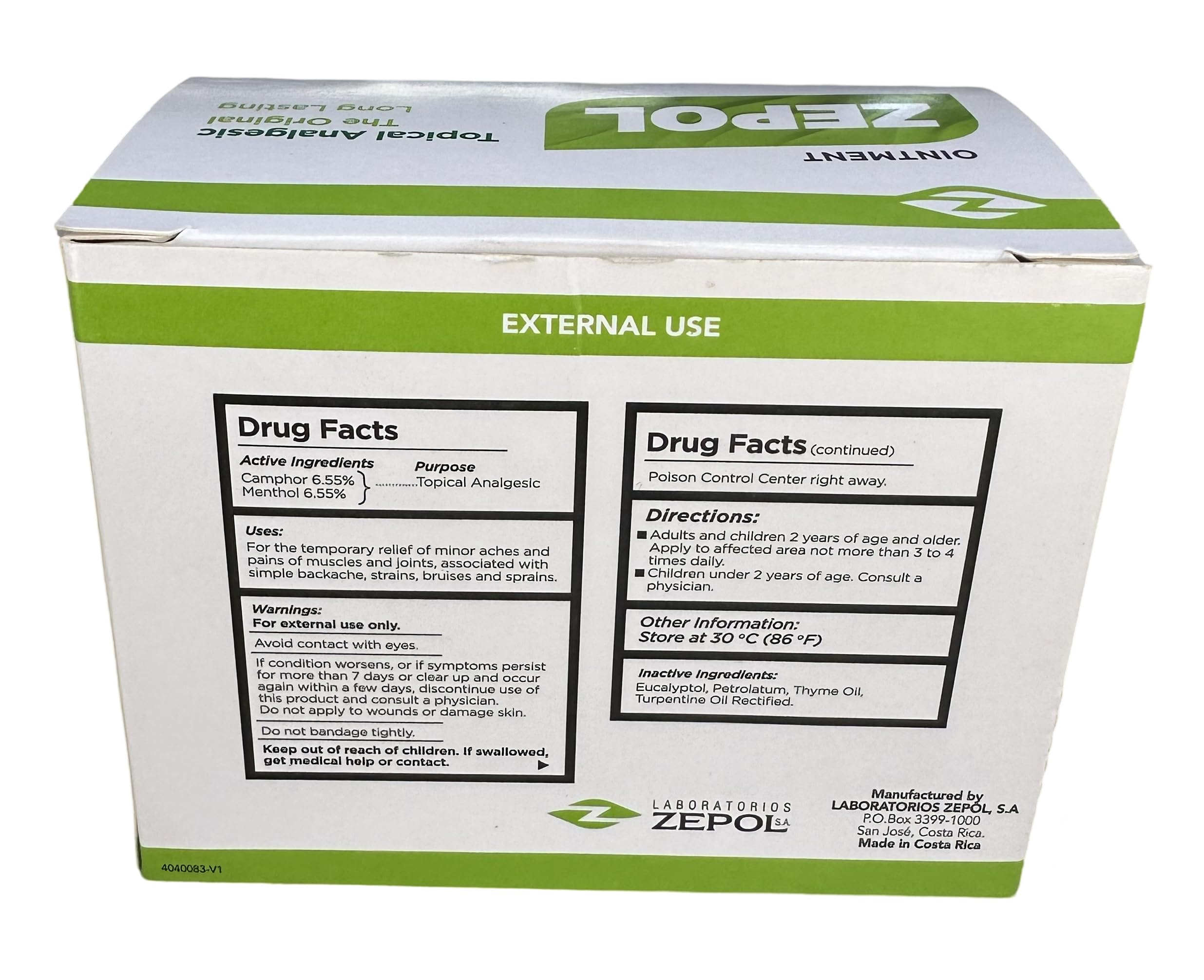 Zepol Original - Long-Lasting Topical Analgesic Ointment for Muscles, Joints, Backache, Sprains, and Strains - Pack of 12 Cans, 0.35 oz Each Zepol Au supplements