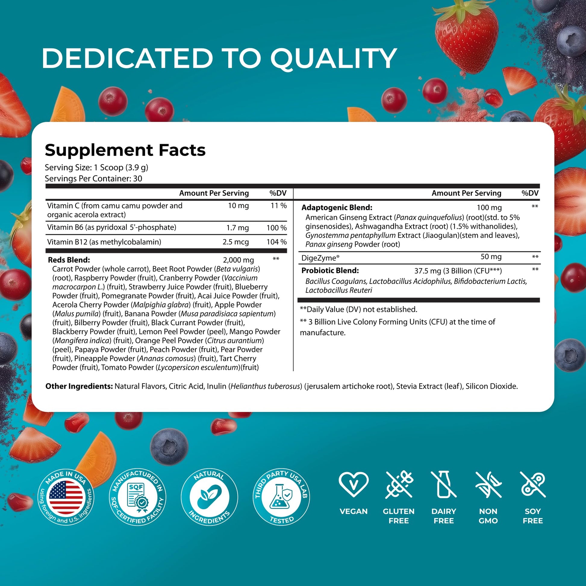 PUREHEALTH RESEARCH Metabolic Reds - Organic Superfood Powder Supplement - Fruit, Veggie, Adaptogenic, Probiotic Blends & More - for Metabolism & Energy Support - 4.13 Oz. - 30 Servings PUREHEALTH RESEARCH Au supplements