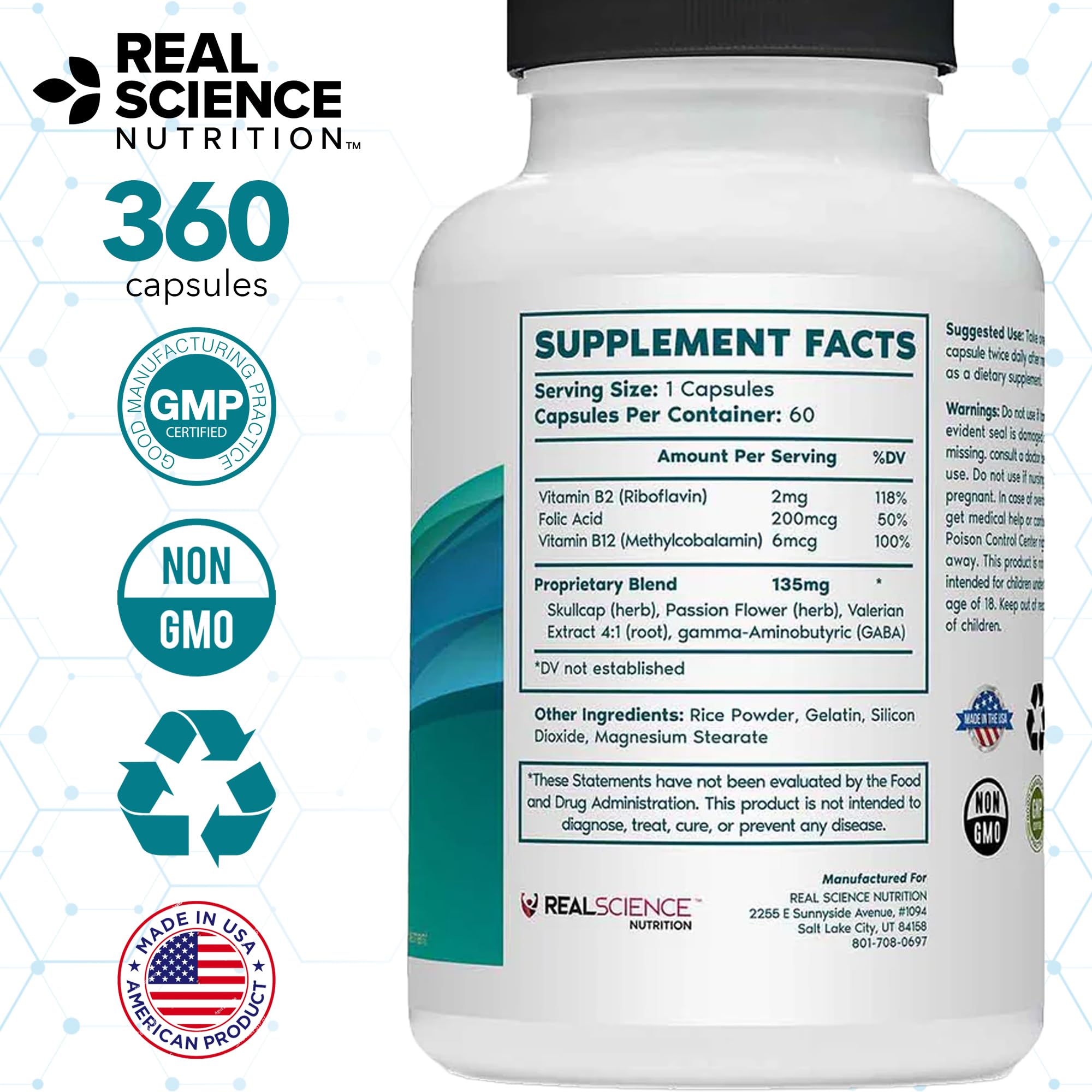 Tremanol Natural Aid Herbal Supplement – Includes Vitamin B2 & B12, Passionflower & Skullcap – 60 Caps (Pack of 6) – Made in USA Tremanol Au supplements