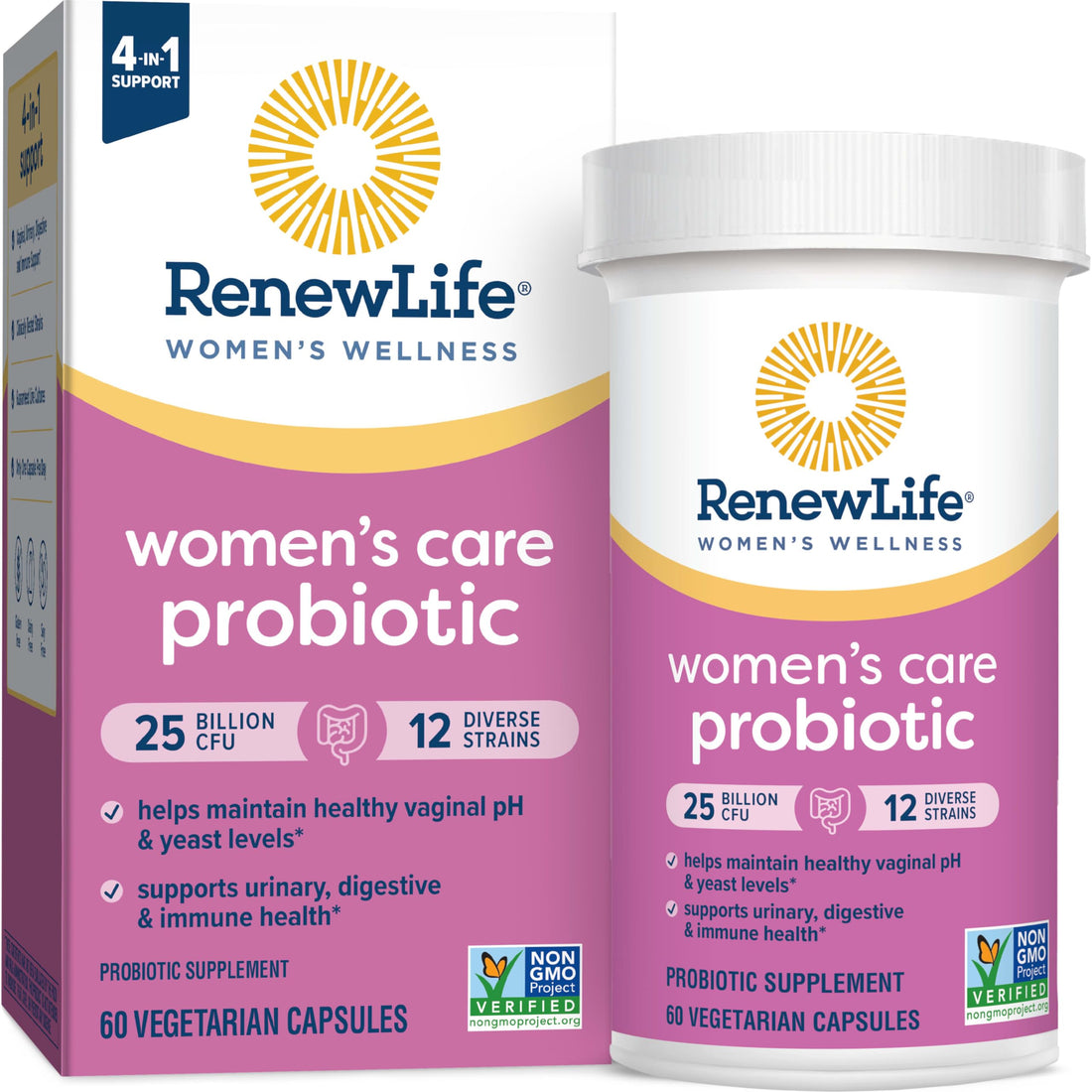 Renew Life Women's Probiotic Capsules, Supports pH Balance for Women, Vaginal, Urinary, Digestive and Immune Health, L. Rhamnosus GG, Dairy, Soy and Gluten-Free, 25 Billion CFU - 60 Ct Renew Life Au supplements