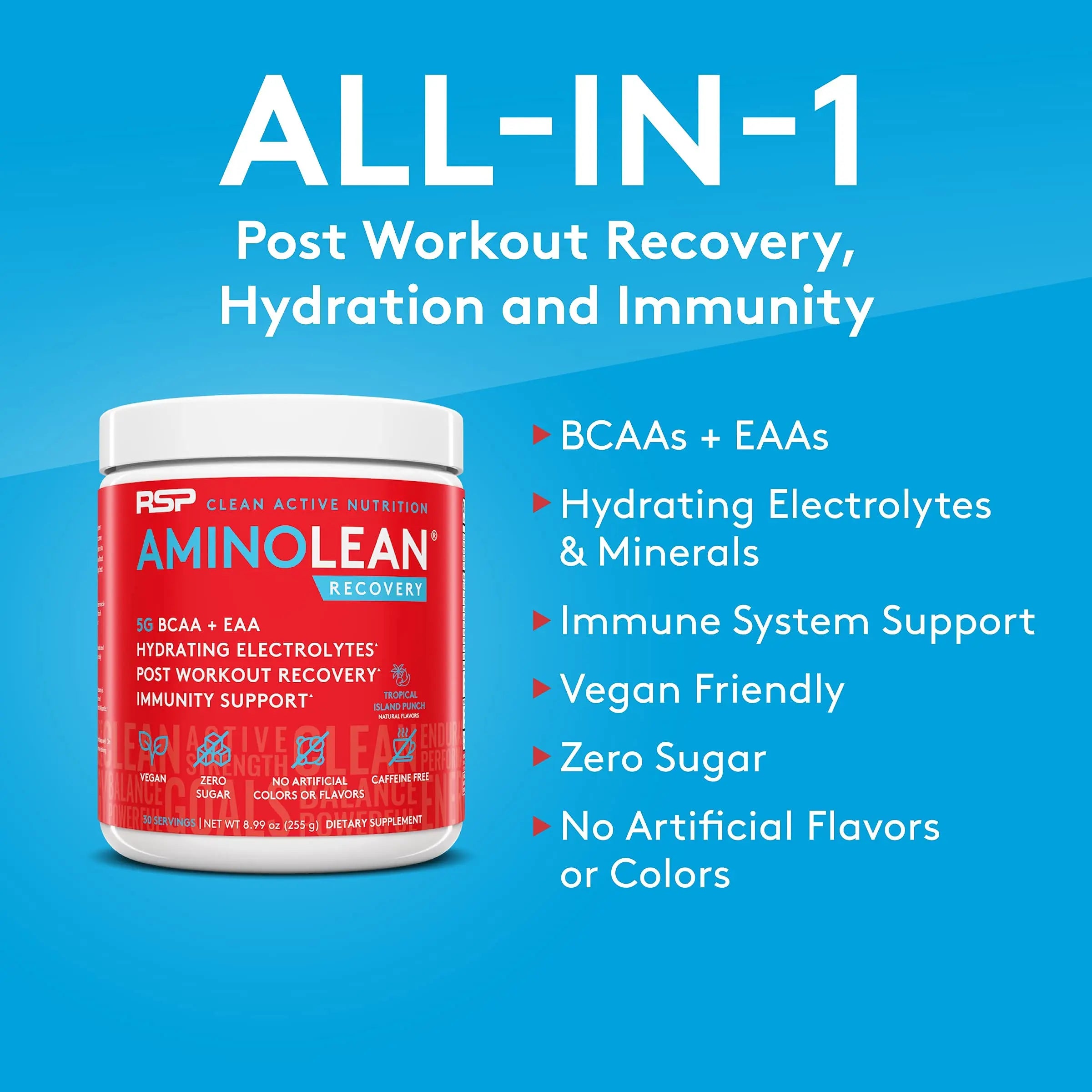 RSP NUTRITION Vegan AminoLean Pre Workout Energy (Mango 25 Servings) with AminoLean RSP NUTRITION Au supplements