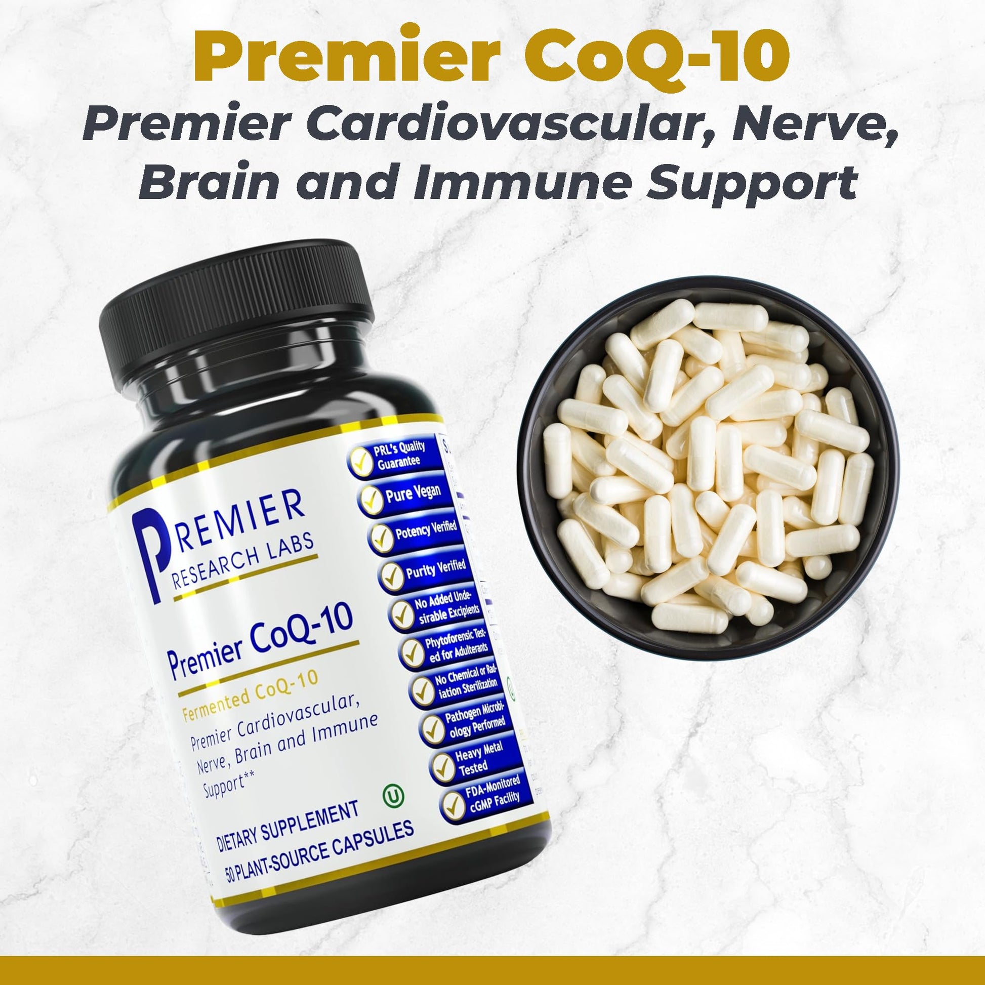 Premier Research Labs CoQ10 - Coenzyme Q10, Co Q 10 Supplement, 100mg Capsules, Ubiquinol Co Enzyme Q-10 with Red Algae & MCT Oil - 60 Vegetarian Capsules Premier Research Labs Au supplements