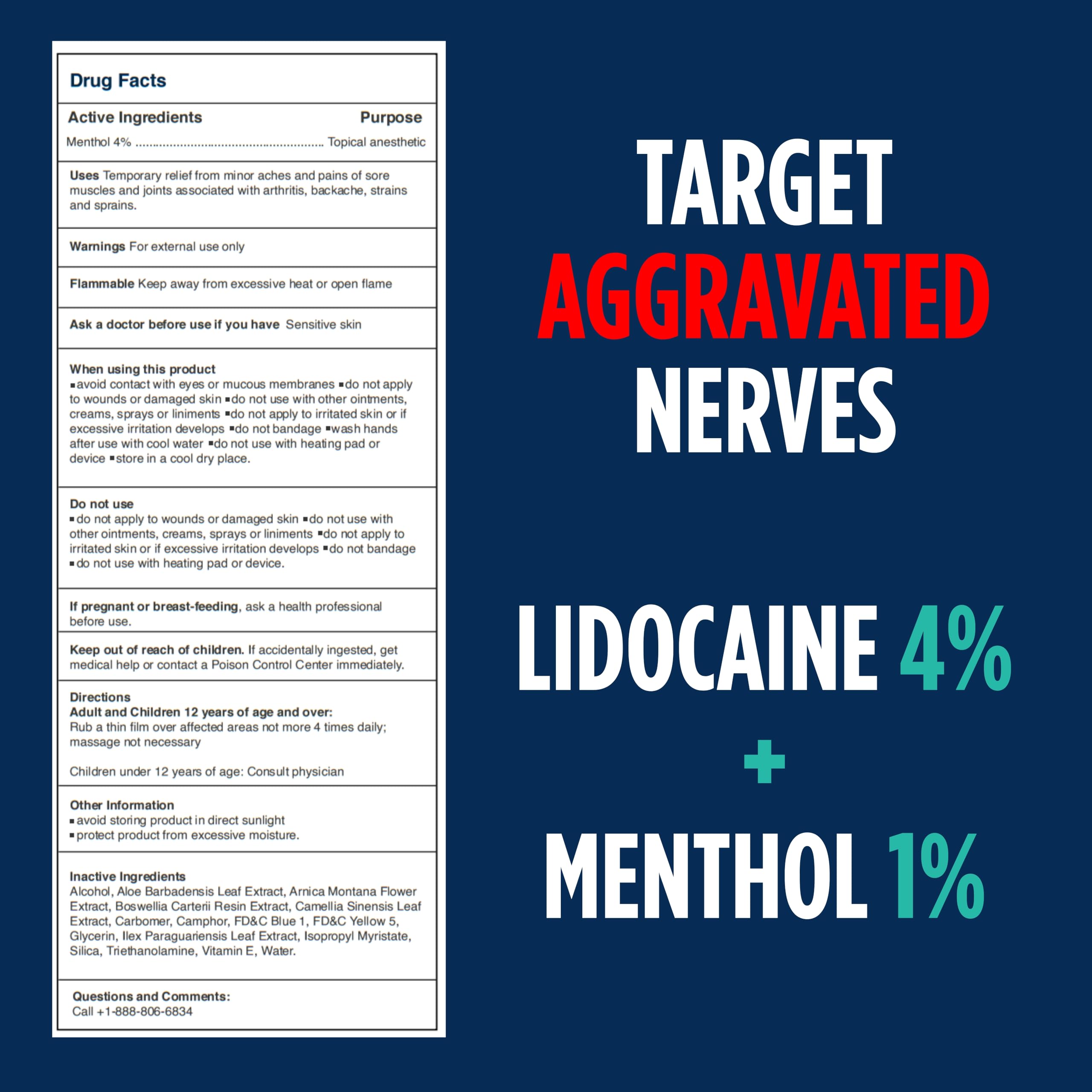 NOVEHA Lidocaine Roll-On Gel 4% | Maximum Strength Temporary Topical Pain Relief for Minor Muscle & Joint Aches | Cooling Formula with Menthol & Arnica | Non-Greasy, Quick-Drying | 2.5 fl oz NOVEHA Au supplements