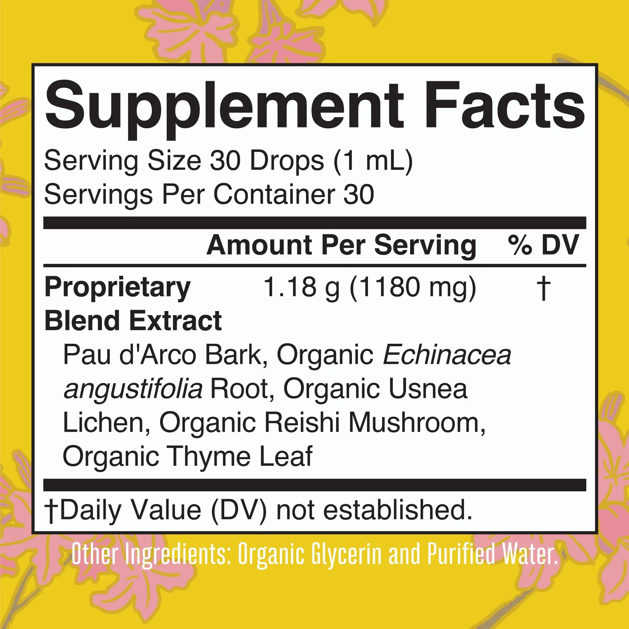 MaryRuth Organics PAU D'Arco Herbal Blend | Reishi Mushroom | Echinacea angustifolia Root | Usnea Lichen | Thyme Leaf | Vegan | Non-GMO Project Verified | Gluten Free | 30 Servings | 1 Fl Oz MARYRUTH'S Au supplements