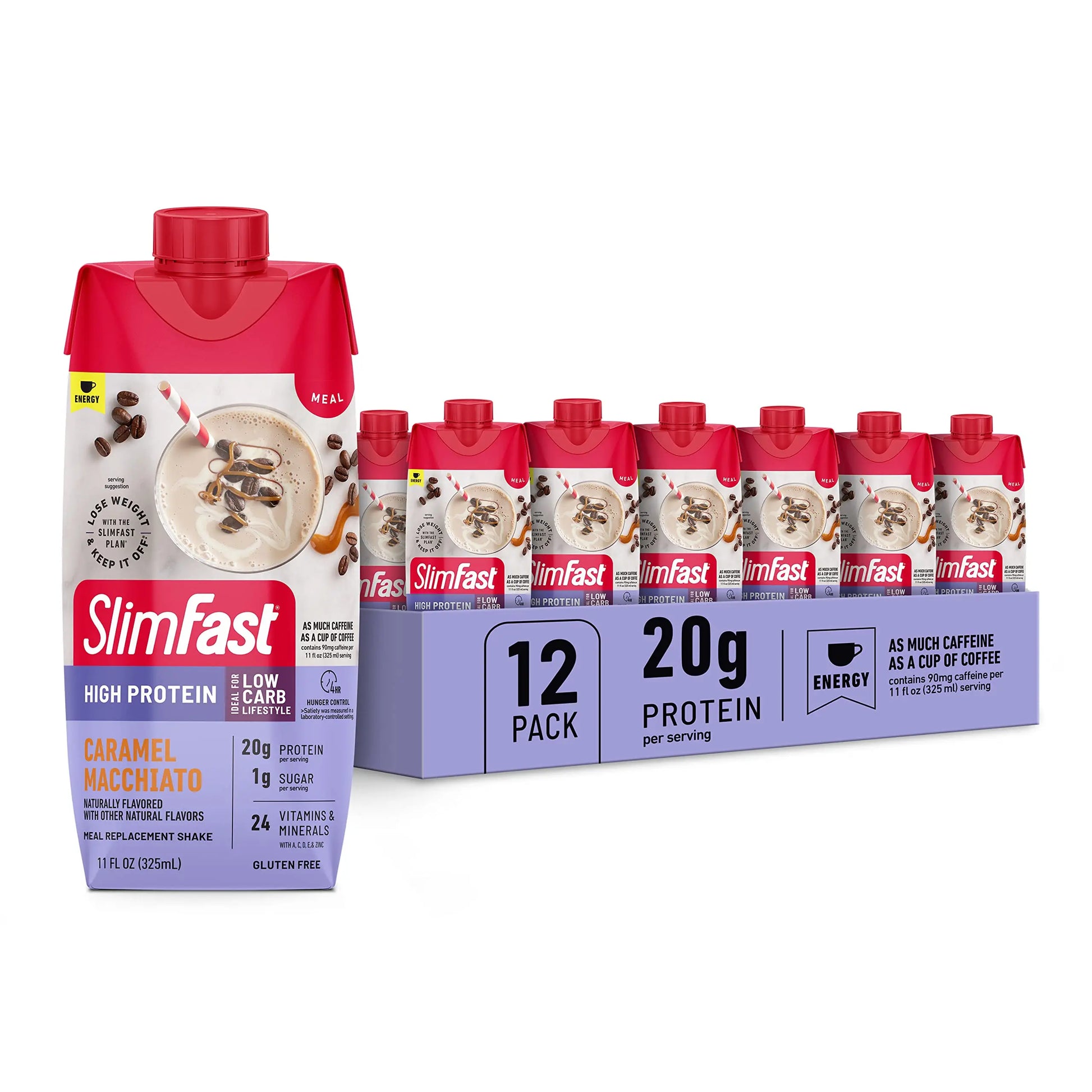 SlimFast Protein Shake with Caffeine, Caramel Macchiato- 20g Protein SlimFast Au supplements