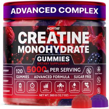 Hofnie Creatine Monohydrate Gummies 5000 mg – Vegan, Sugar-Free Pre Workout Creatine for Men & Women – Raspberry & BlackBerry Flavored Chewable Creatine Monohydrate, 120 Gummies (30-Day Supply) Hofnie Au supplements