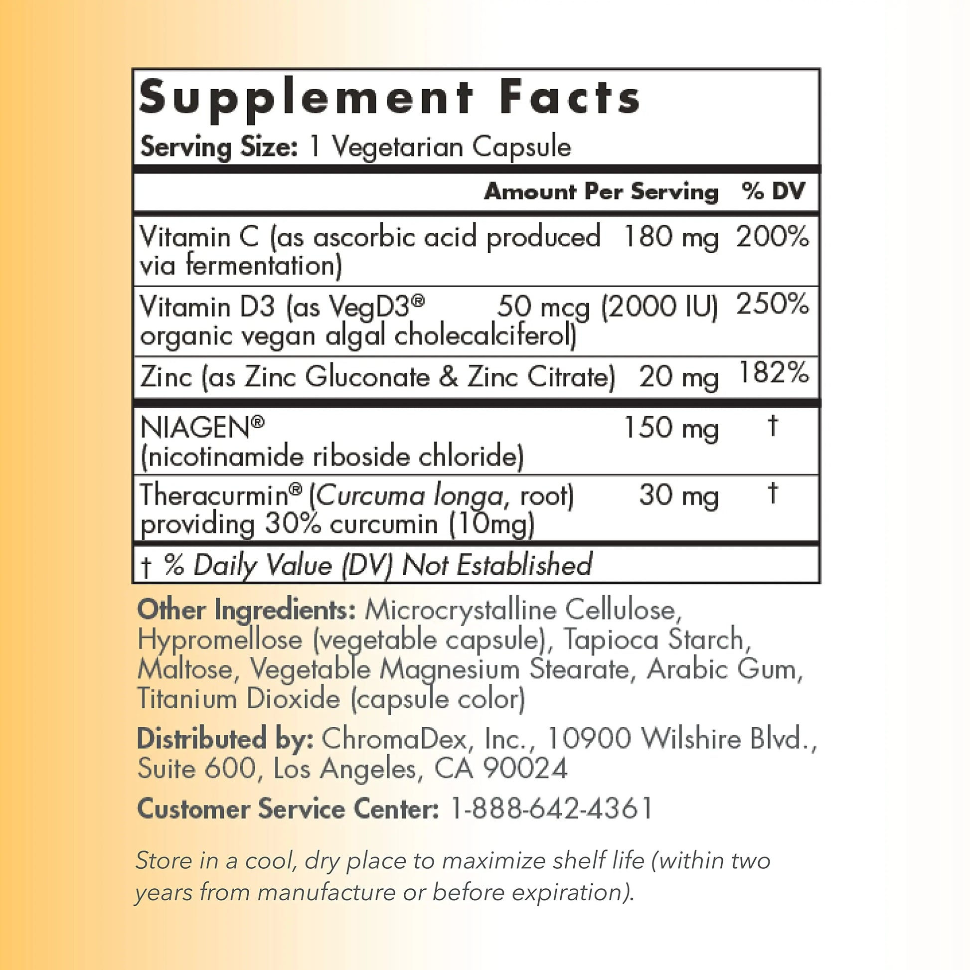 TRU NIAGEN Immune Support Supplement - Daily Defense, Vitamin C from Fermentation, Vegan Vitamin D3 2000 IU, Zinc, Plus Theracurmin (Curcumin) + Multi Award-Winning NAD Boosting Niagen 150mg 60ct TRU NIAGEN Au supplements