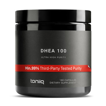 Toniiq Ultra High Strength DHEA 100mg Supplement for Men - 99%+ Highly Purified and Bioavailable Micronized DHEA Supplement for Women and Men - DHEA 100 mg - 180 Capsules Toniiq Au supplements