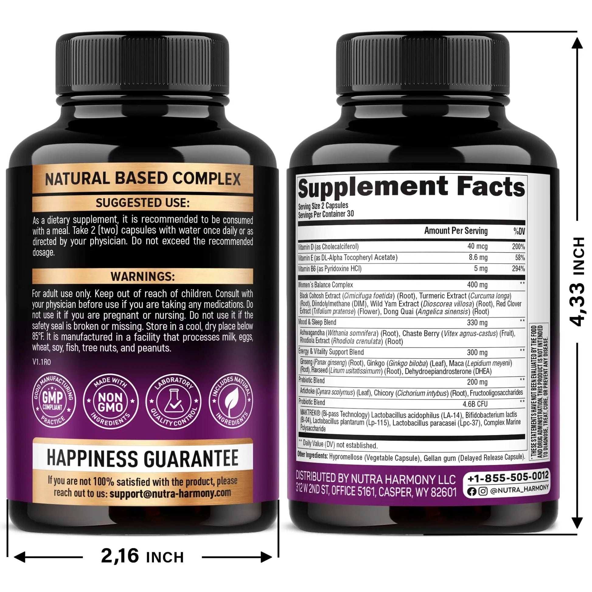 NUTRAHARMONY D-Mannose with Cranberry & Menopause Capsules NUTRAHARMONY Au supplements