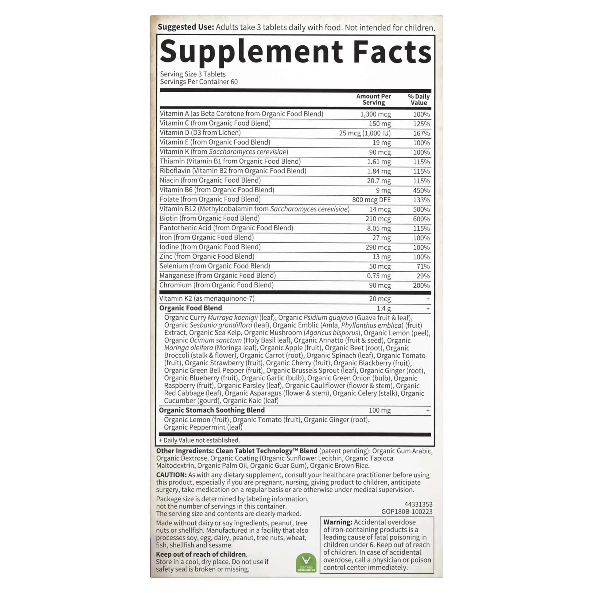 Garden of Life Organics Women’s Prenatal Multivitamin with Vitamin D3, B6, B12, C & Iron, Folate for Energy & Healthy Fetal Development – Organic Garden of Life Au supplements