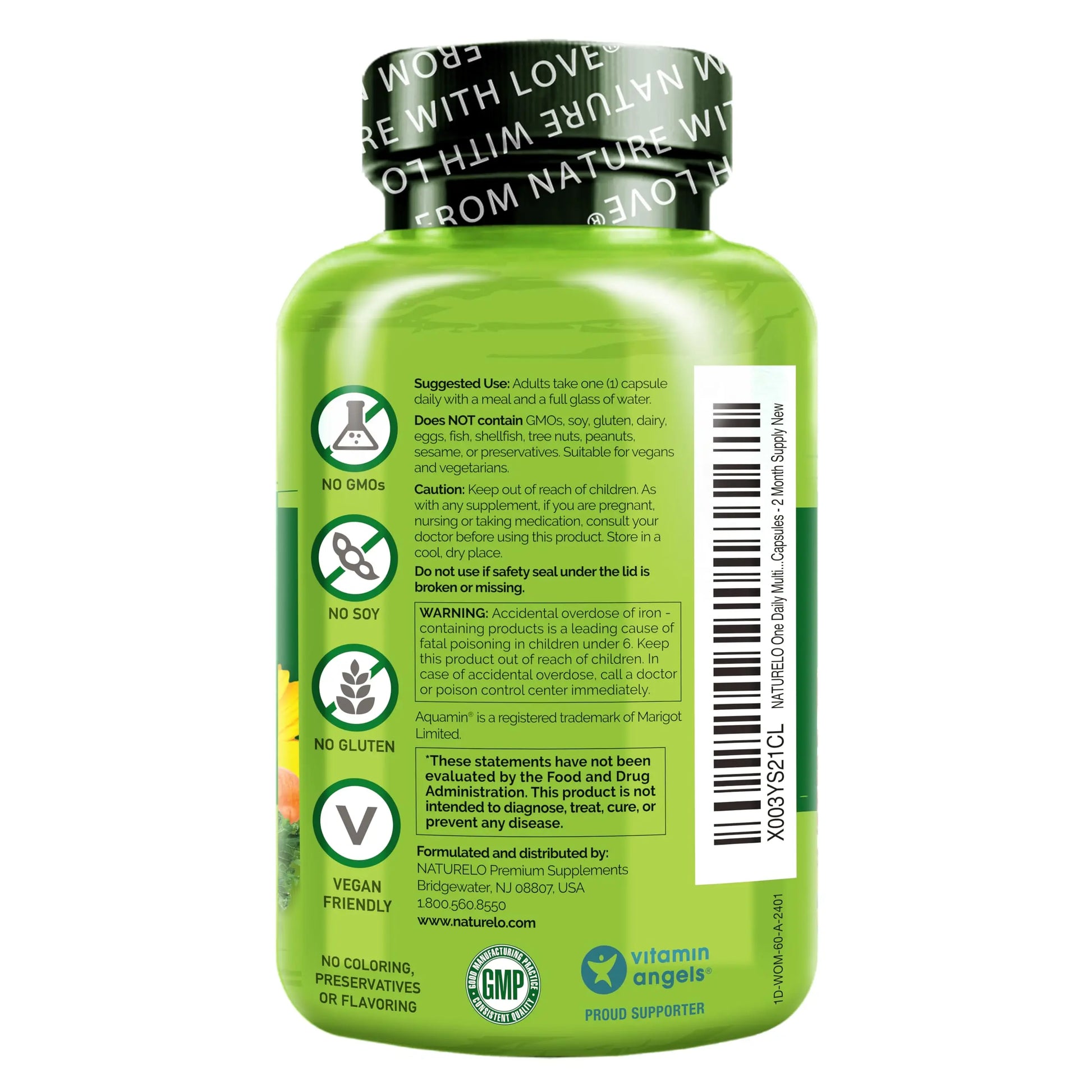 NATURELO One Daily Multivitamin for Women w/Vitamin B12, 60 Ct, Energy Support, Whole Food Daily Women Multivitamin Supplement, Nourish Hair/Skin/Nail, Non-GMO NATURELO Au supplements