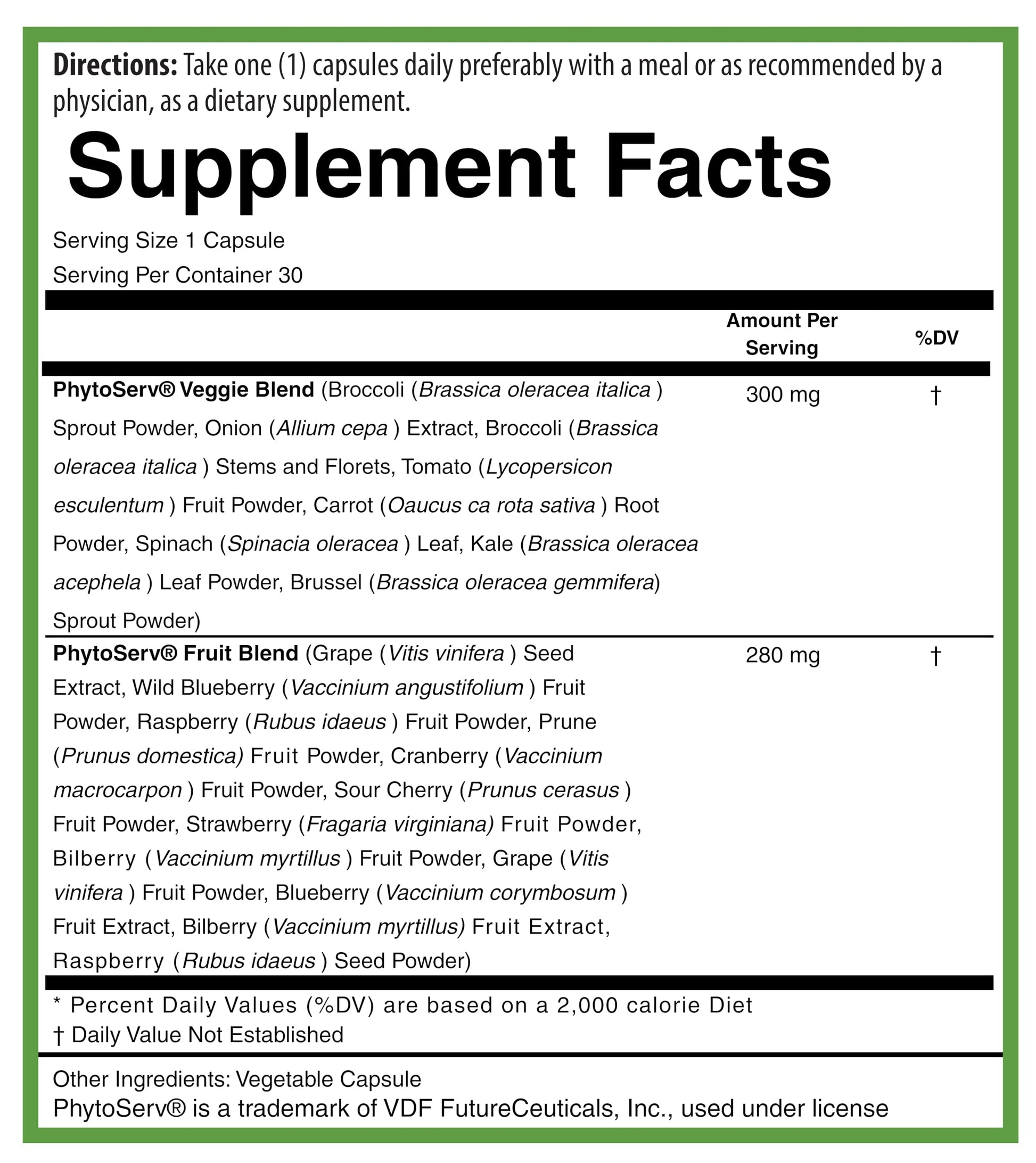 PURE® Greens & Reds Capsules - 30 Servings - 9 Daily Servings of Fruits & Vegetables in 1 Capsule - PhytoServ® Superfood Blend with Broccoli, Kale & Berries - Plant-Based Phytonutrient Shield PURE Au supplements