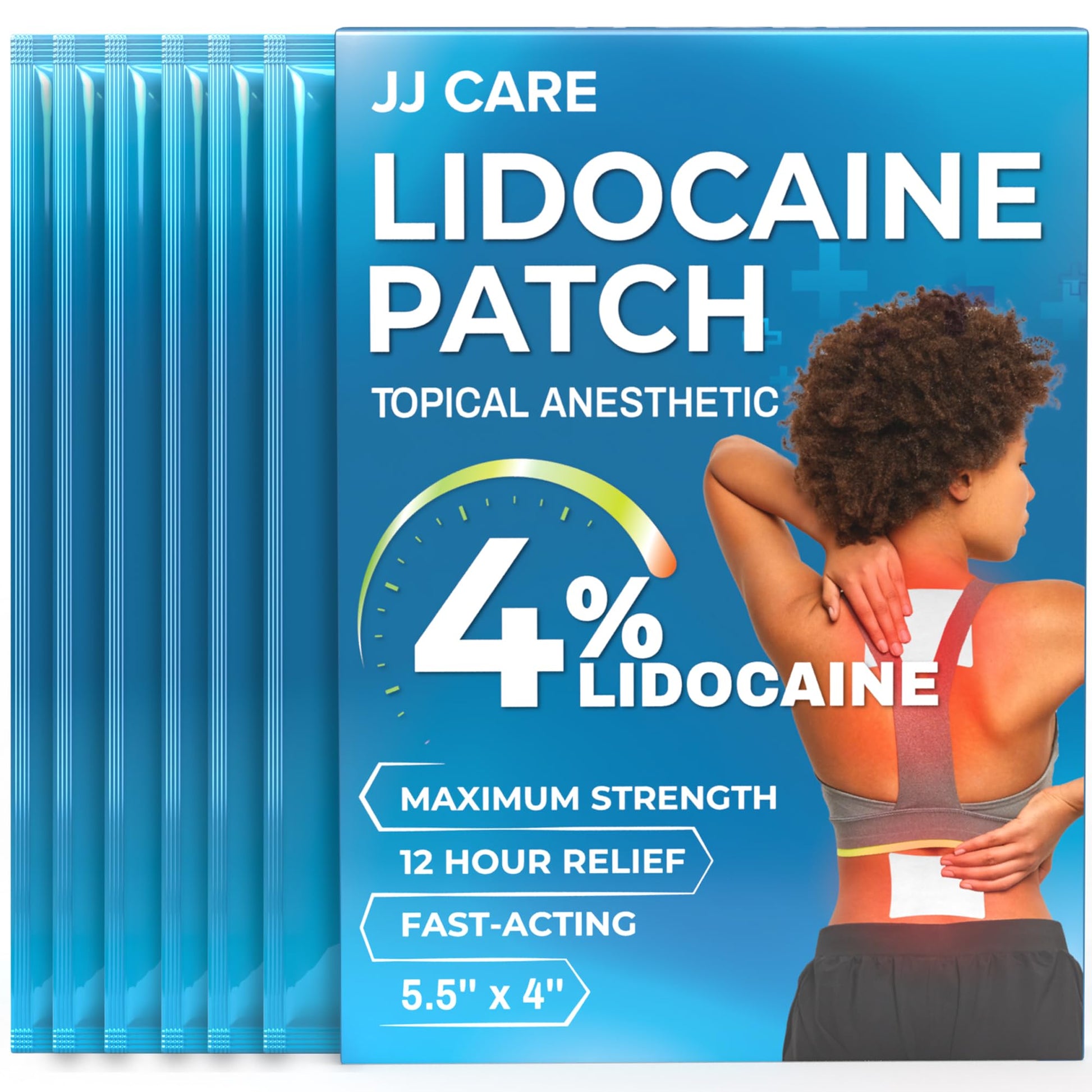 JJ CARE Lidocaine Patches [Pack of 30], 4” x 5.5” Lidocaine 4% Maximum Strength Back Pain Relief Patches for Fast Numbing of Aches, Pains, Back, Neck, Shoulder, Muscle Soreness JJ CARE Au supplements