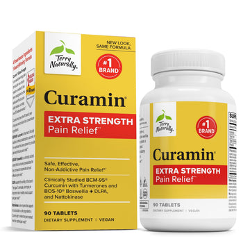 Terry Naturally Curamin Extra Strength - Curcumin & Boswellia for Healthy Circulation Support - Turmeric Supplement to Support Joints, Muscle Health & Endorphin Production - 90 Tablets Terry Naturally Au supplements