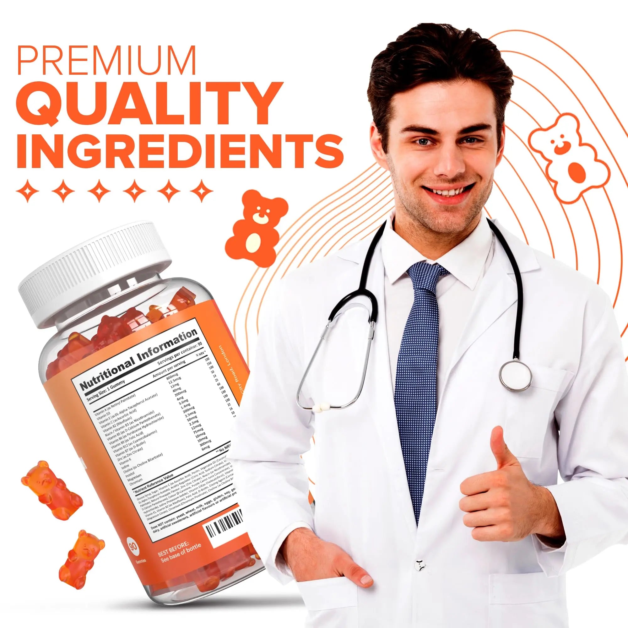 Multivitamin Gummies for Women & Men - 3 Months Supply - 18 Multivitamins & Minerals Vitammies Au supplements