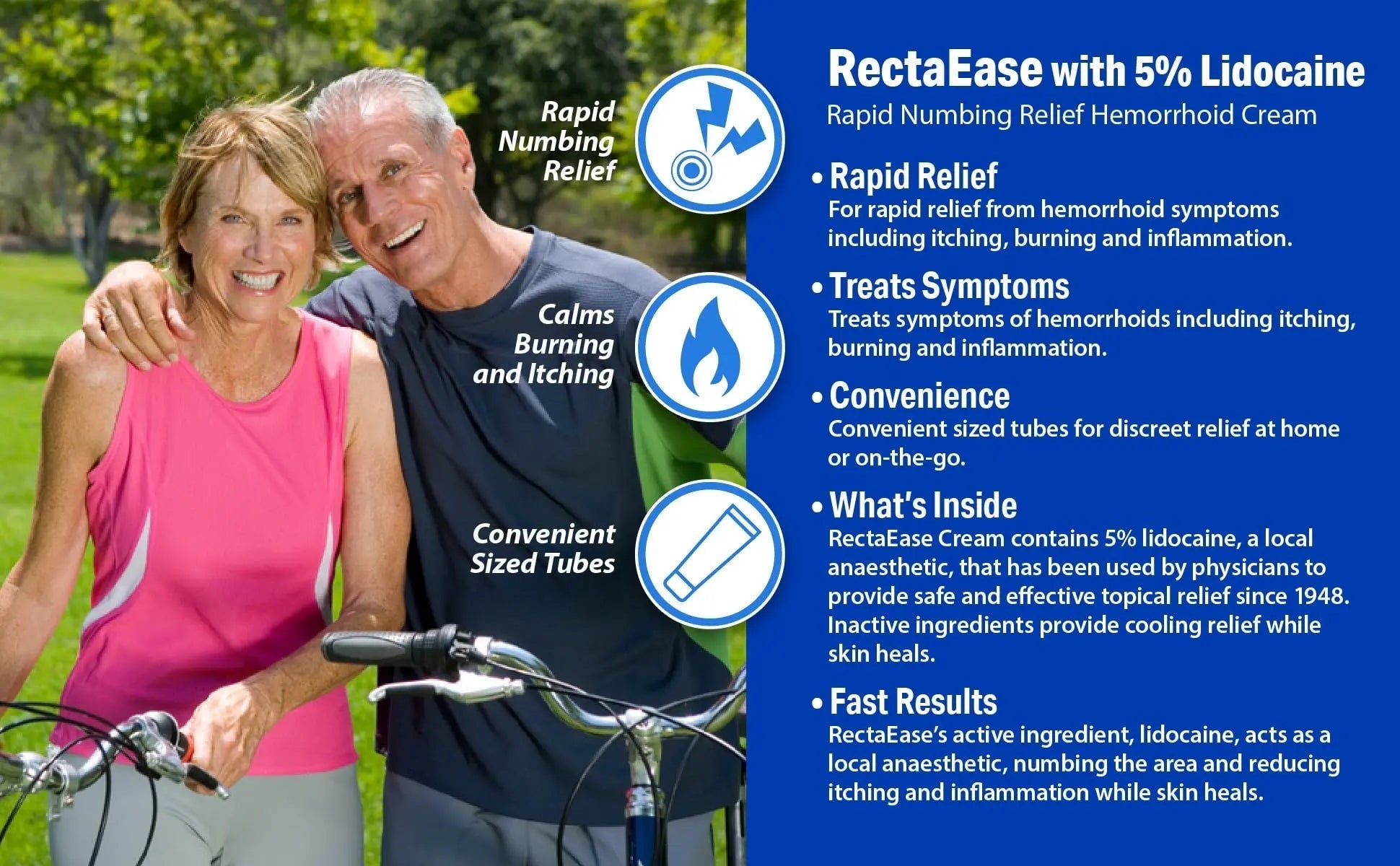 Globe RectaEase 5% Lidocaine (3 Pack) Hemorrhoid Relief Cream 1 oz Tube, Anorectal Cream, Rapid Numbing Relief, Hemorrhoid Treatment from Itch and Burn Globe Au supplements
