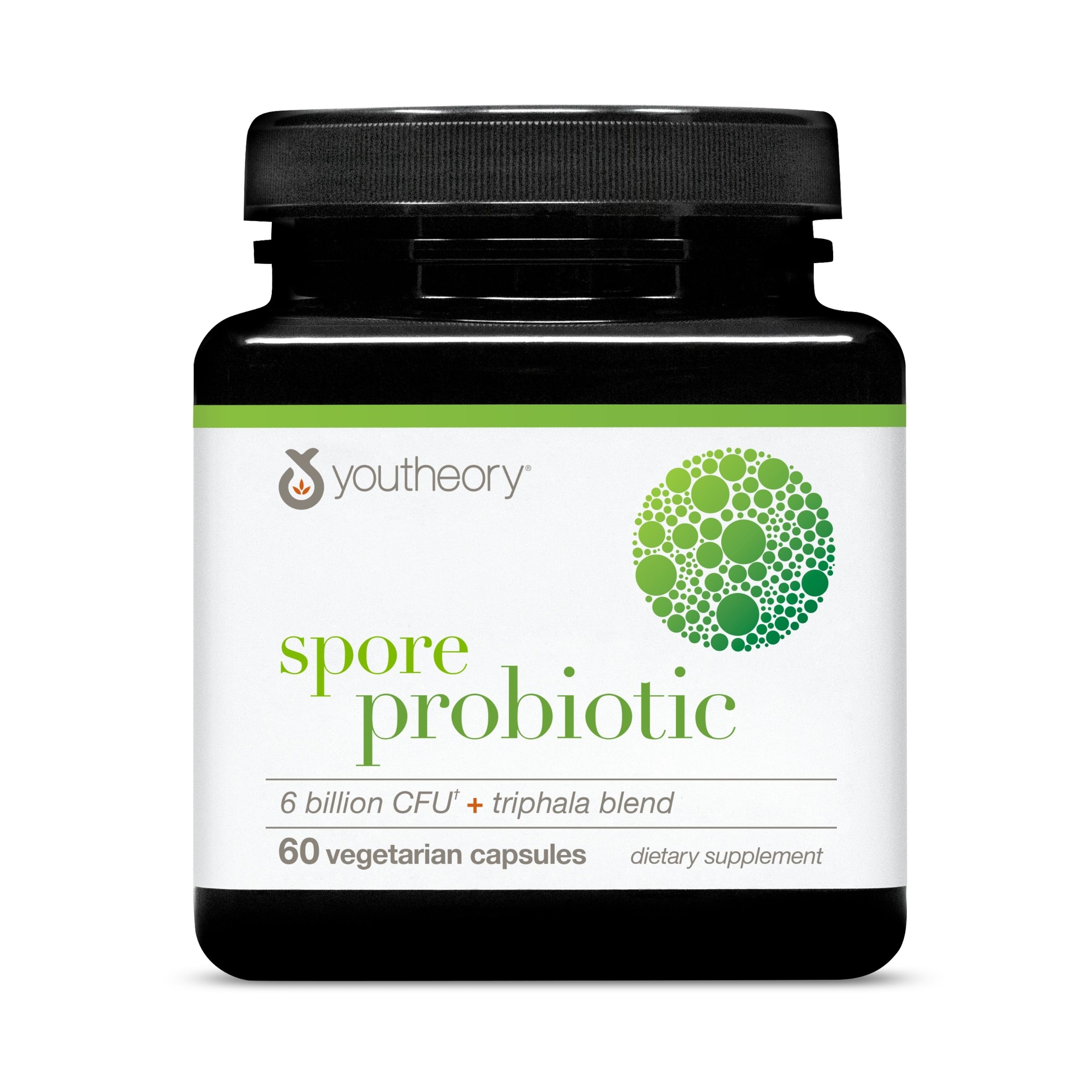 Youtheory Spore Probiotic - Helps Gut Health* - 6 Billion CFU with Prebiotics - Supports Regular Bowel Movement & Diarrhea Relief* - Shelf Stable - 60 Vegetarian Capsules (30-Day Supply) Youtheory Au supplements