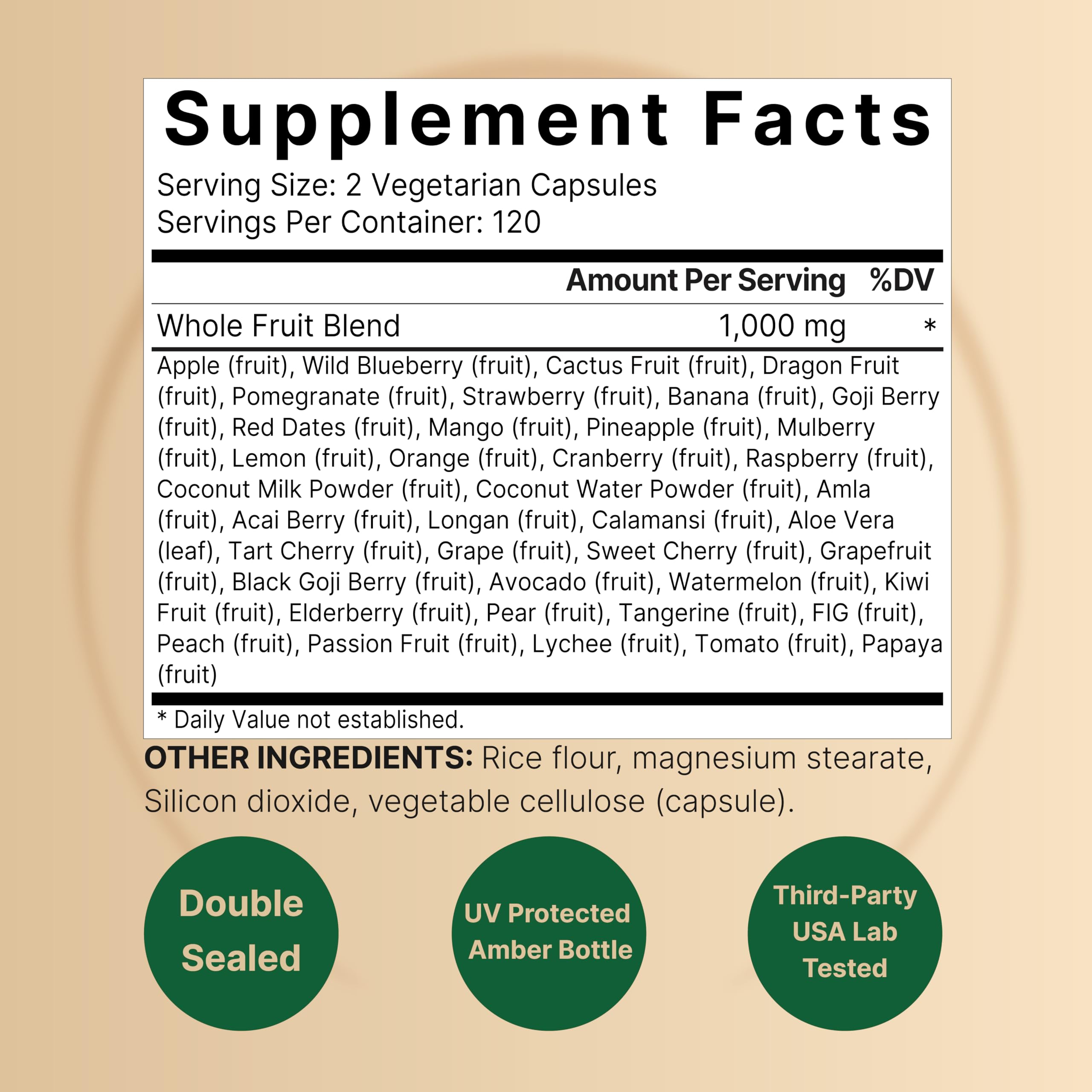 Fruit and Veggies Supplement – 480 Total Vegetarian Capsules | Balance of Natural 40 Whole Fruits & Veggies Blend | Fresh Superfood Formula with Vitamins and Minerals – Non-GMO NatureBell Au supplements