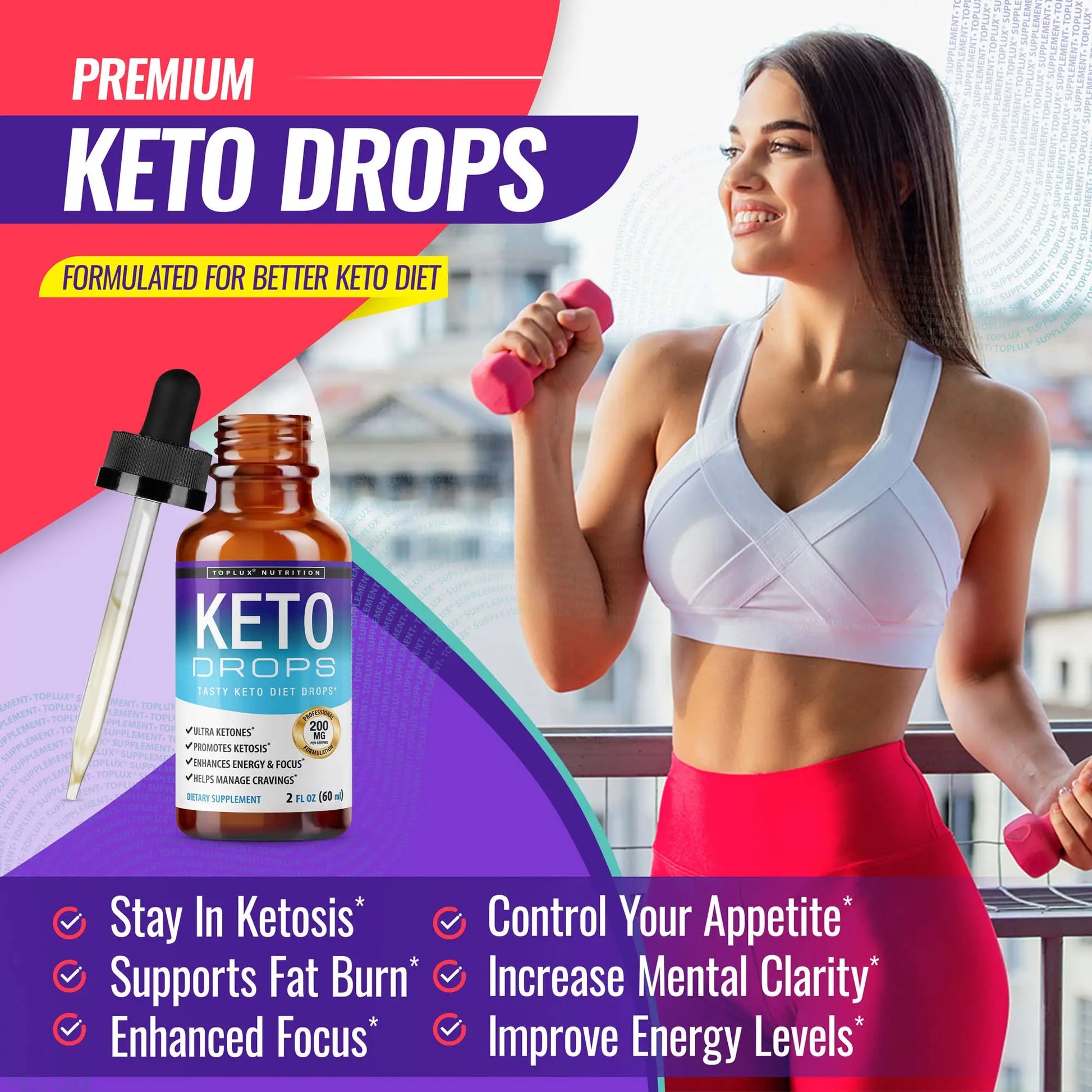 Keto Diet Drops Weight Loss Ketogenic Supplement - Premium Fat Burner Formula Toplux Au supplements