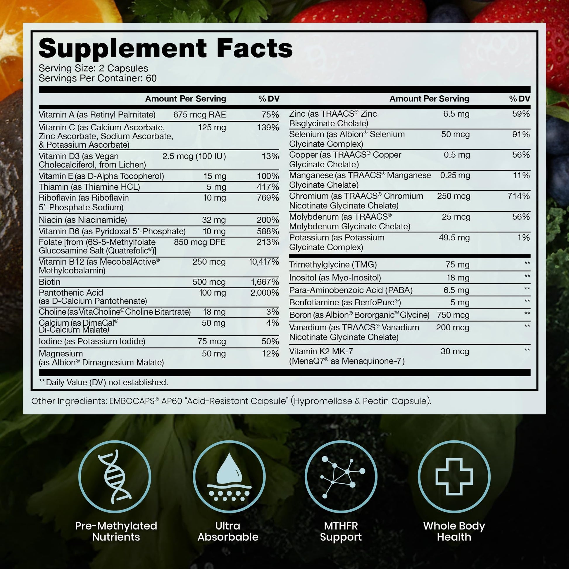 Pure Therapro Rx Methylated Multivitamin for Men and Women | Made in USA | Methyl Multi Without Iron Methyl B12 & Methylfolate | 120 Capsules, 2-Month Supply Pure Therapro Rx Au supplements