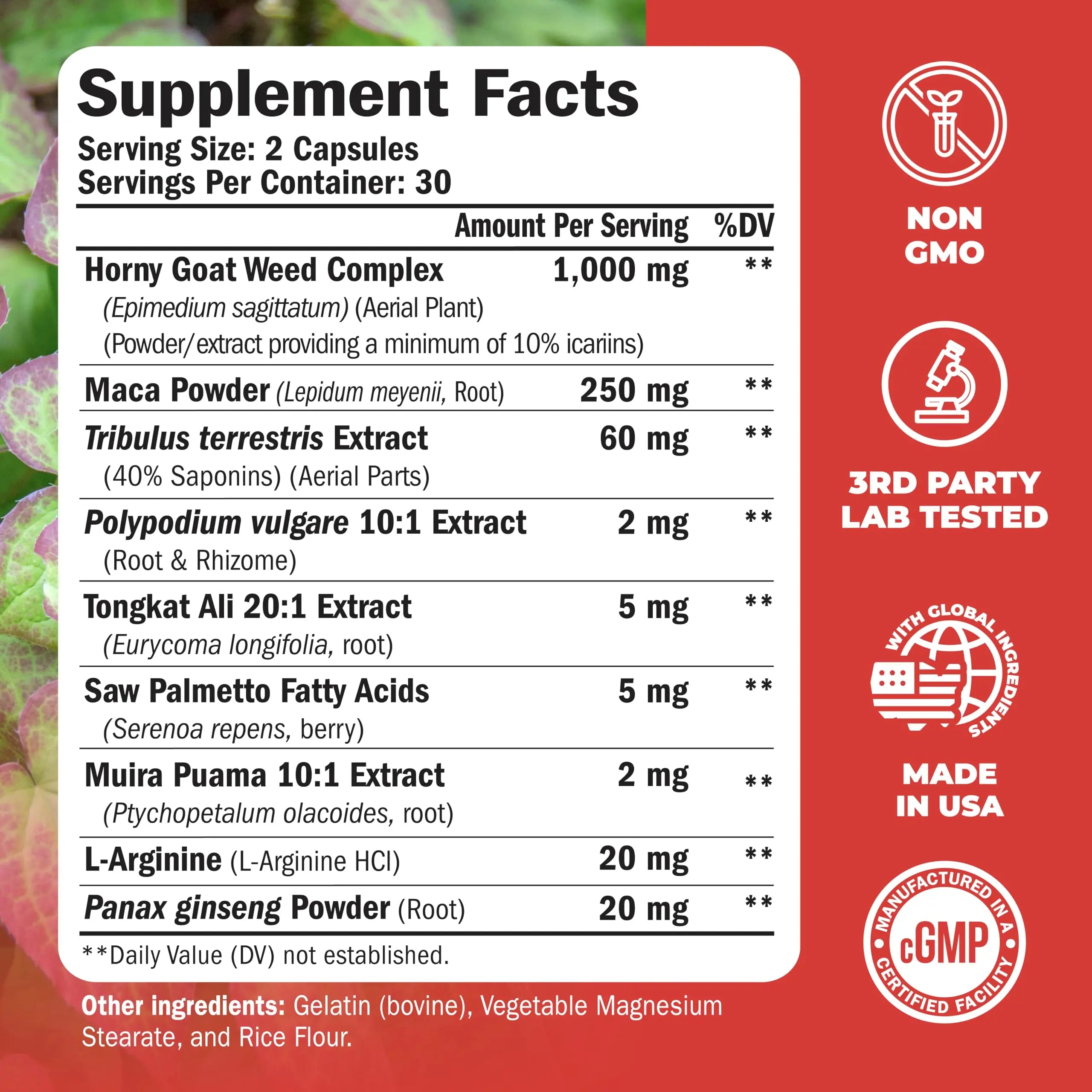 Vimerson Health Multivitamin for Men & Tongkat Ali for Men with Horny Goat Weed, Maca Root Powder, Tribulus Terrestris, Saw Palmetto Extract Vimerson Health Au supplements