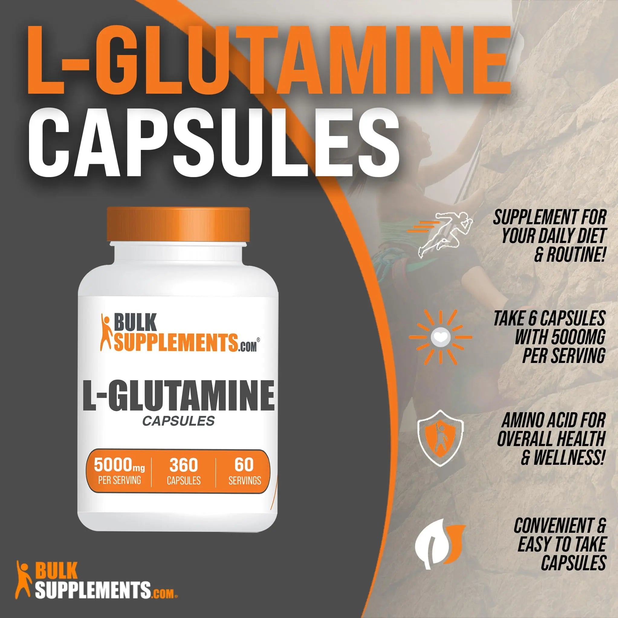 BULKSUPPLEMENTS.COM L-Glutamine Capsules - Glutamine Supplement, L Glutamine BULKSUPPLEMENTS.COM Au supplements