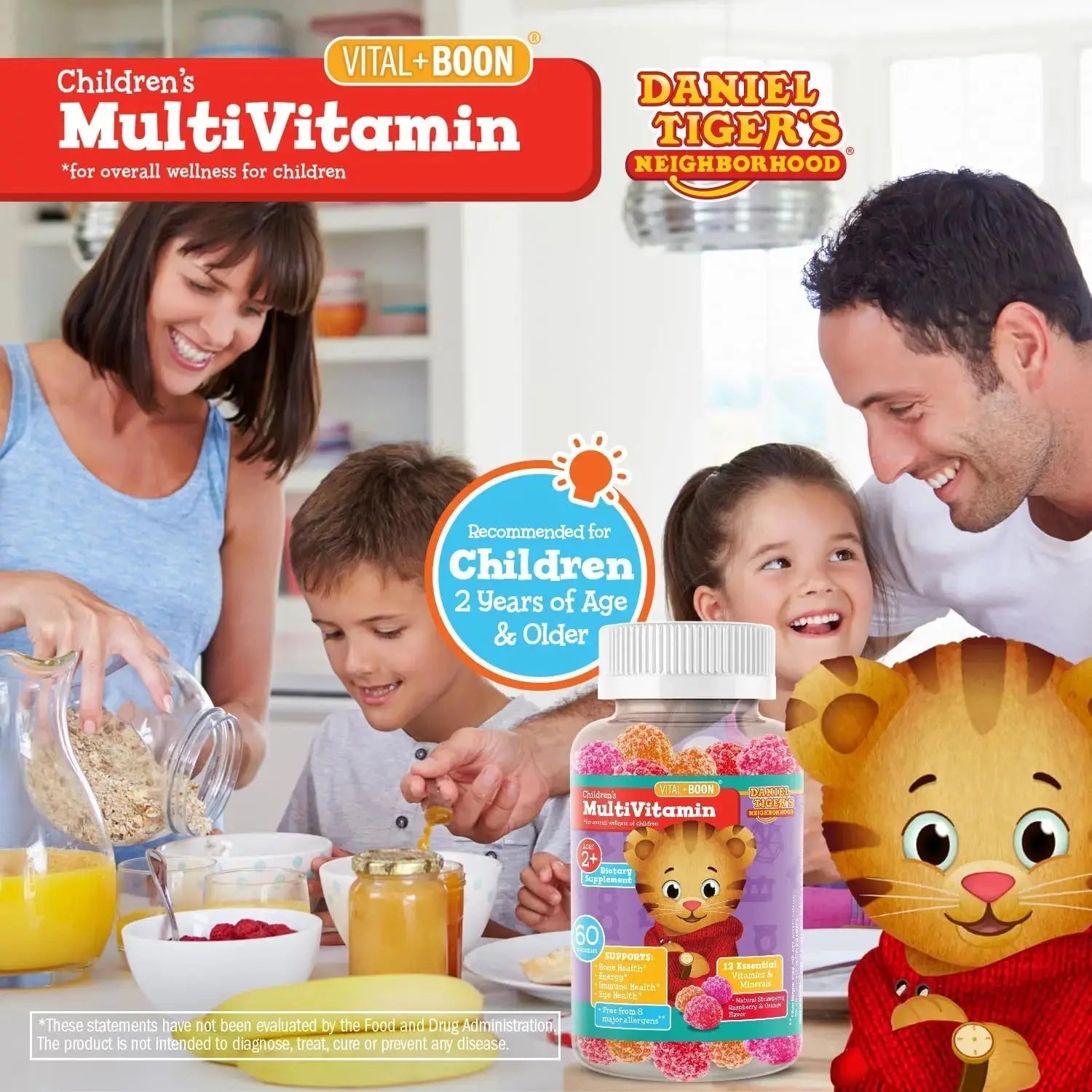 Daniel Tiger - Kids Multivitamin Gummies (60 Gummy Bottle) Toddler 2+ & Kids Vitamins - 12 Essential Vitamins & Minerals to Support Bone Health Avid Au supplements