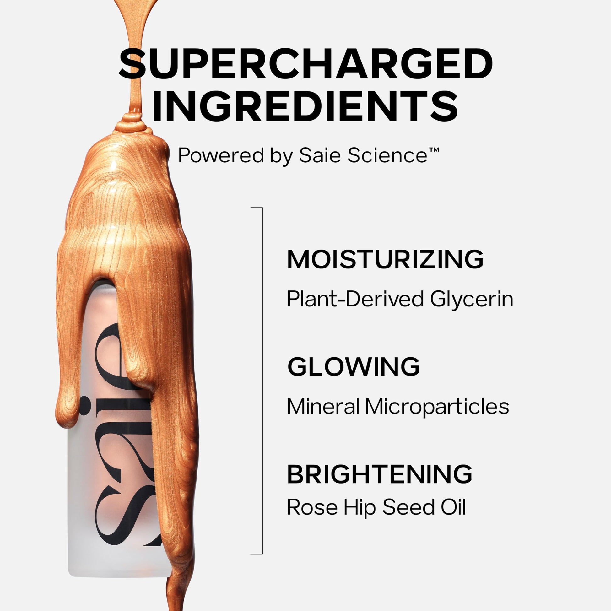 Saie Mini Glowy Super Gel - Hydrating Makeup Primer and Illuminating Glow Serum Enriched with Vitamin C and Squalane Oil - All-Over Liquid Highlighter Makeup for Instant Glass Skin - Starglow (0.5 oz) Saie Au supplements