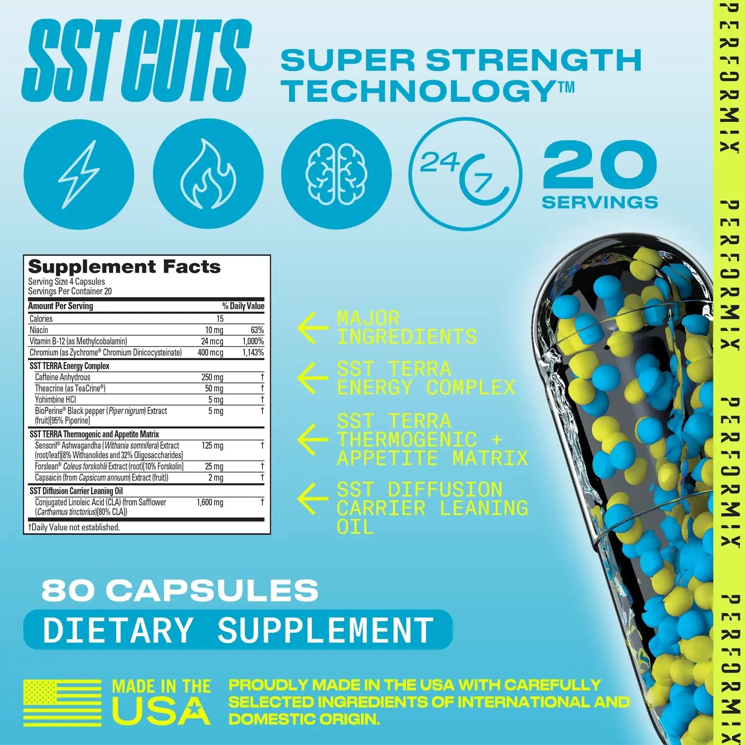 PERFORMIX - SST Cuts - Thermogenic with CLA - Energy, Focus & Mood PERFORMIX Au supplements