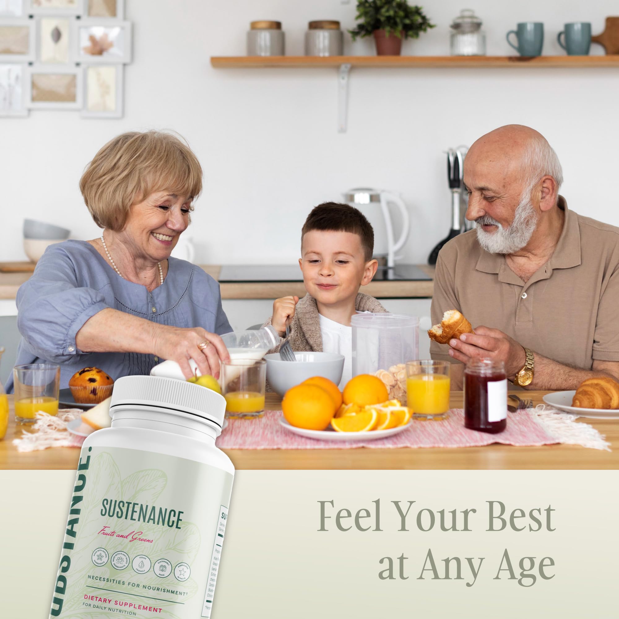 SUBSTANCE. - Nature's Sustenance Daily Greens, Daily Fruit and Veggies Supplement - Enhance Energy, Mental Clarity - Fruits and Vegetables Supplements - US Made, Vegan-Friendly - 30 Servings. SUBSTANCE. Au supplements