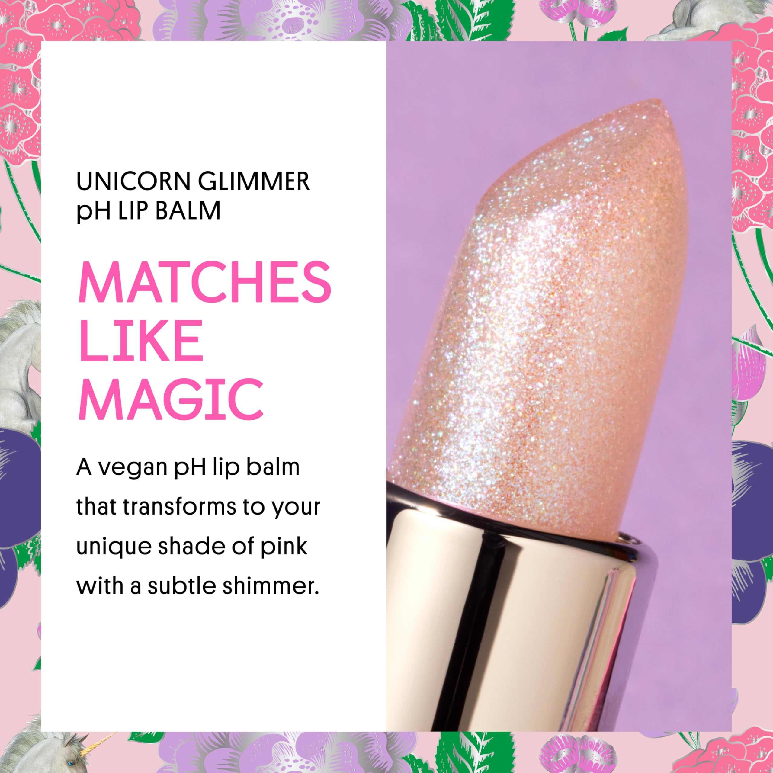 Winky Lux Unicorn Glimmer Balm -Hydrating ph Lip Balm, Natural Pink Tint with pH Color Changing, Moisturize & Soften Lips While Leaving Sheer Pink Tint, with Vanilla Scent Winky Lux Au supplements