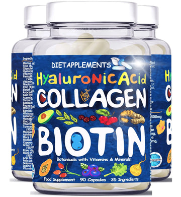 Marine Collagen Type1&3 1800mg, Biotin 10000mcg/serving, Hyaluronic Acid, Vitamins, Minerals, Botanicals Dietapplements Au supplements