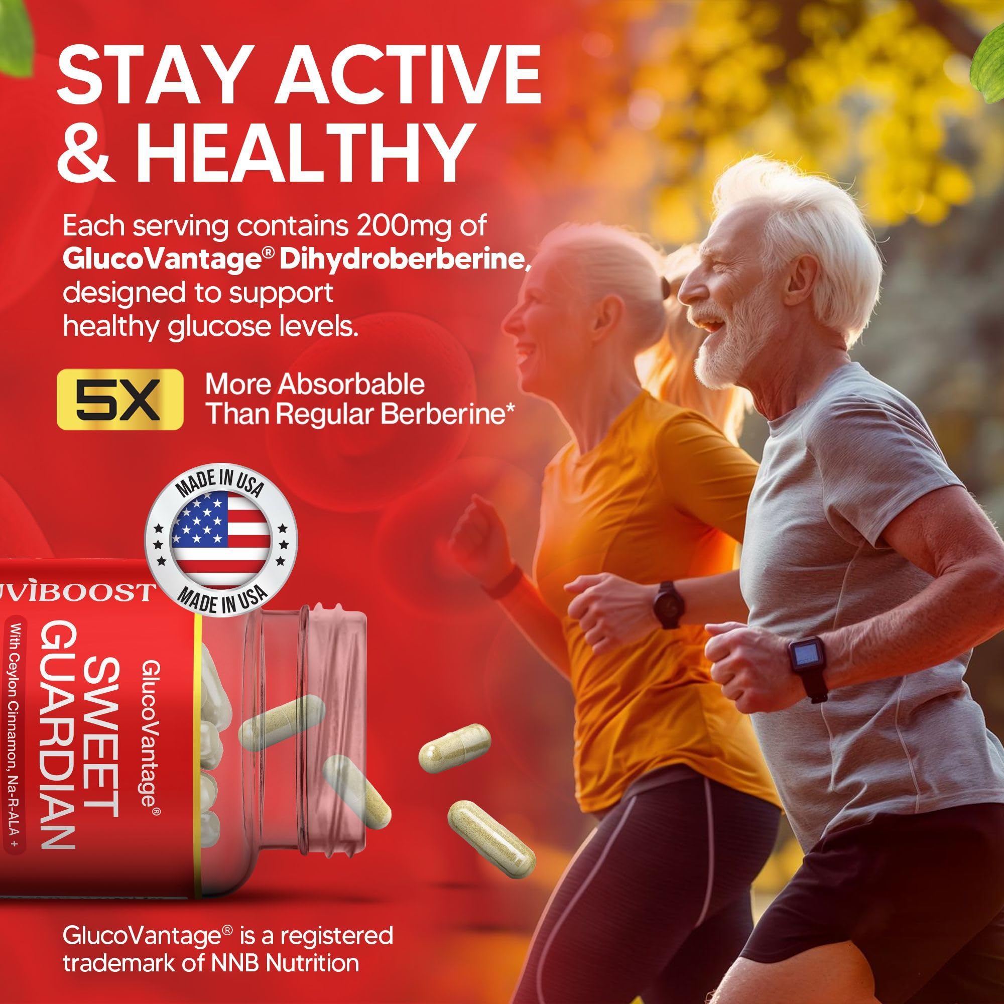 NUVIBOOST Super Dihydroberberine (GlucoVantage®) 200mg with Ceylon Cinnamon, Alpha Lipoic Acid, Selenium, Gymnema Sylvestre, Benfotiamine and Others for Overall Immunity. NUVIBOOST Au supplements