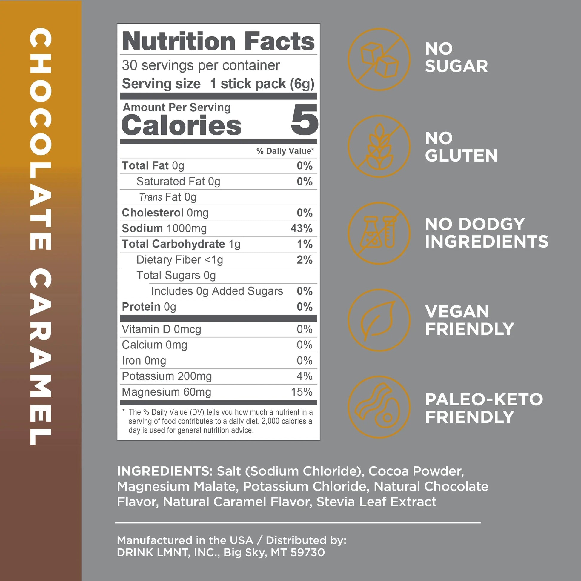 LMNT Hot Chocolate and Coffee Mixer - Chocolate Caramel Salt Electrolytes | No Sugar Drink LMNT Au supplements