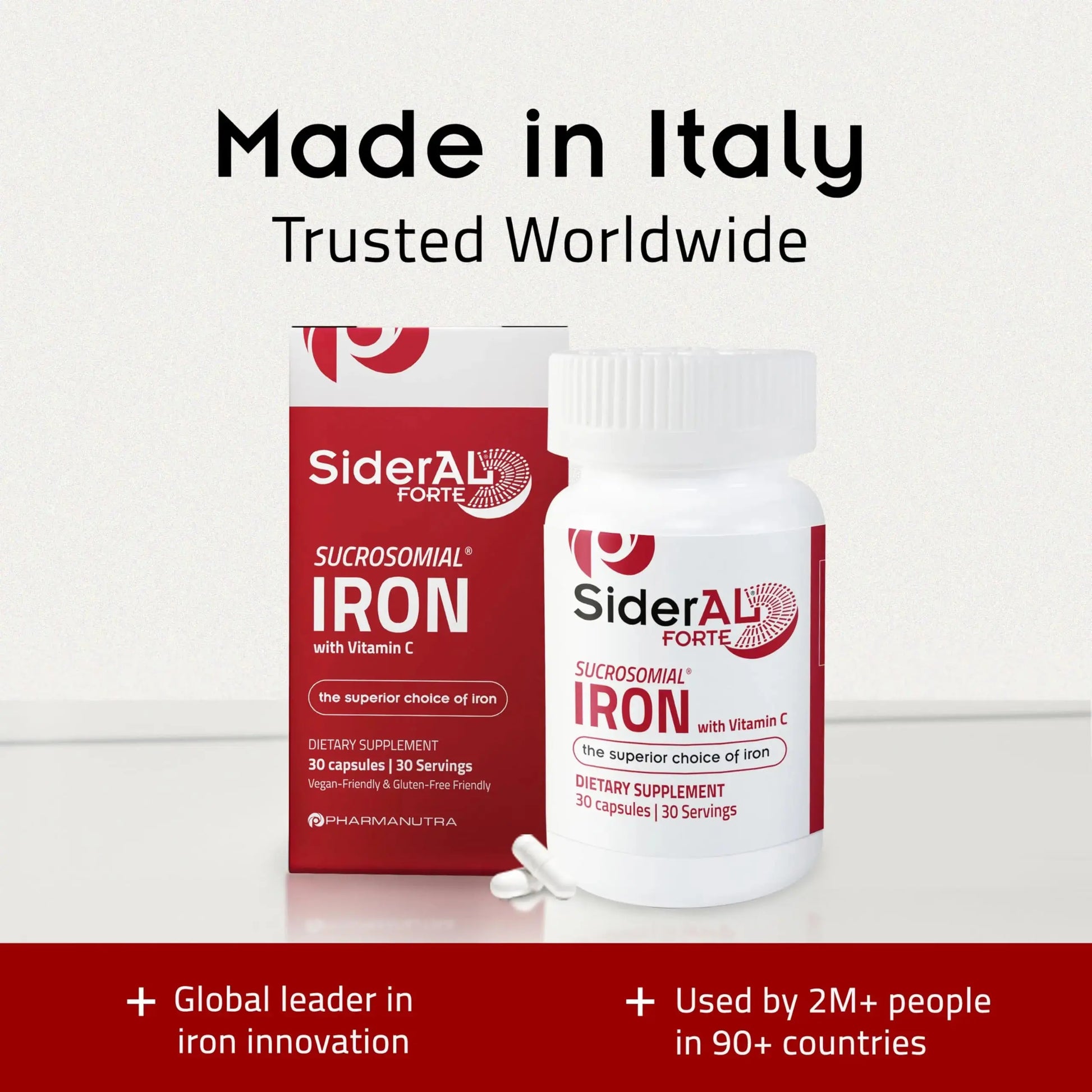 SiderAL Forte Iron Supplement Clinically Proven to Increase Levels Without Side Effects | Sucrosomial High Absorption Gentle Iron Pills for Women and Men | PHARMANUTRA Au supplements