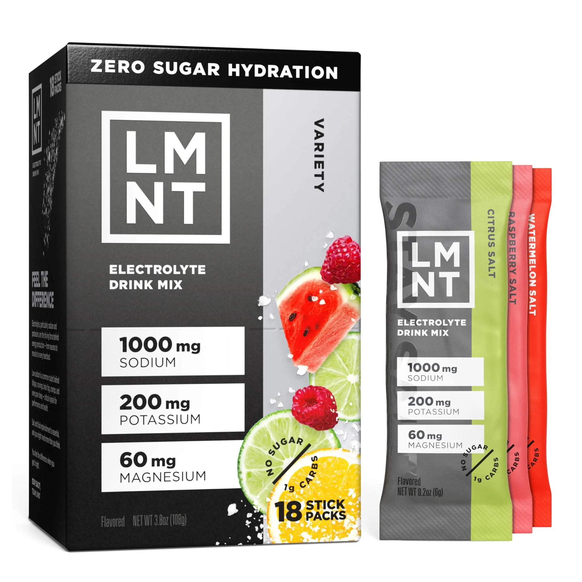 LMNT Zero Sugar Electrolytes - Variety Pack Bundle | Drink Mix | 18-Count Drink LMNT Au supplements