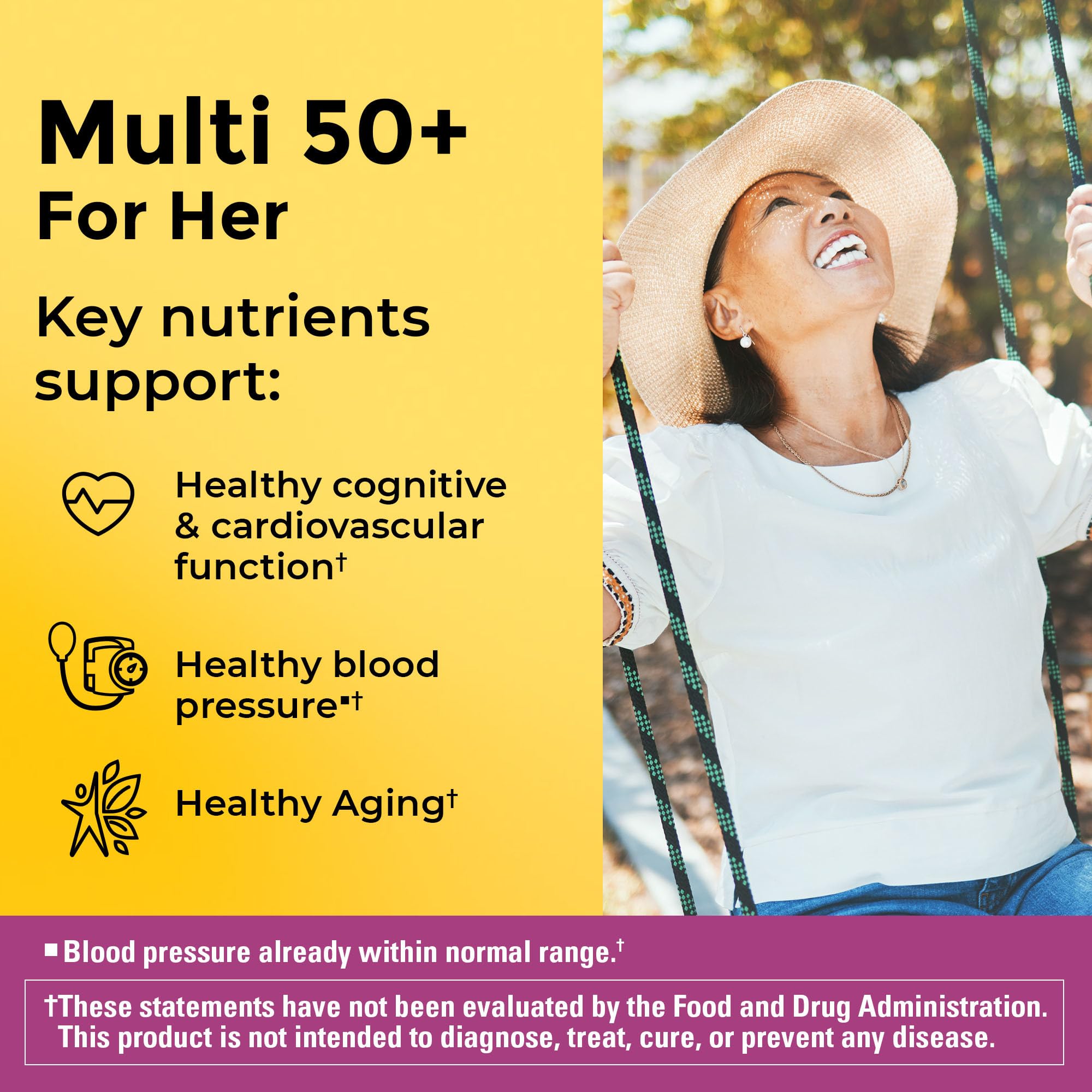 Nature Made Multivitamin For Women 50+ No Iron, Multivitamins for Women 50 Plus, Daily Nutritional Support, Nature Made Multi Vitamins, 90 Tablets, 90 Day Supply Nature Made Au supplements