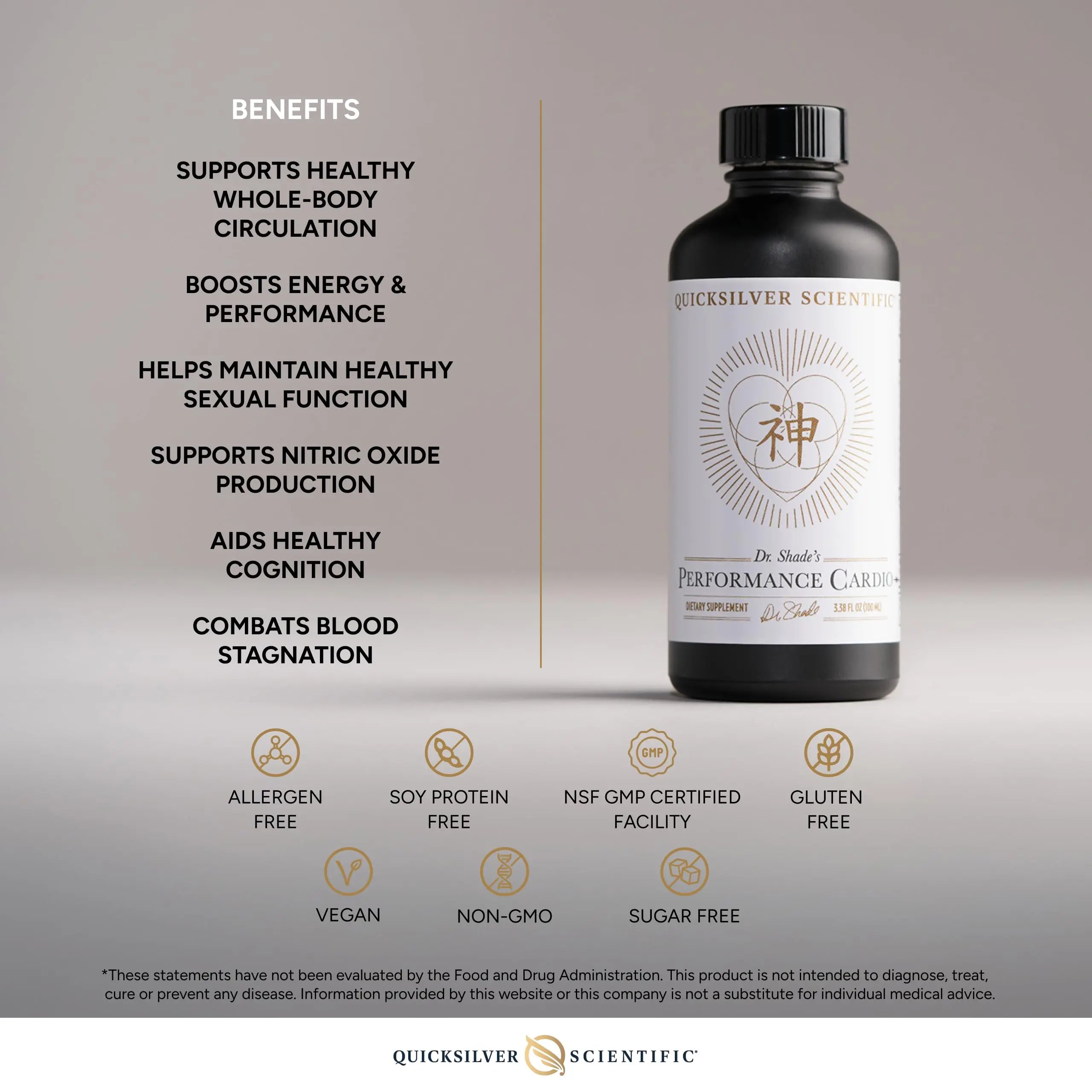 Quicksilver Scientific Performance Cardio+ - Herbal Supplement to Support Blood Circulation & Brain Health - Cardiovascular Supplement with Hawthorn Berry + He Shou Wu + Ginseng Extract (3.38 oz) Quicksilver Scientific Au supplements
