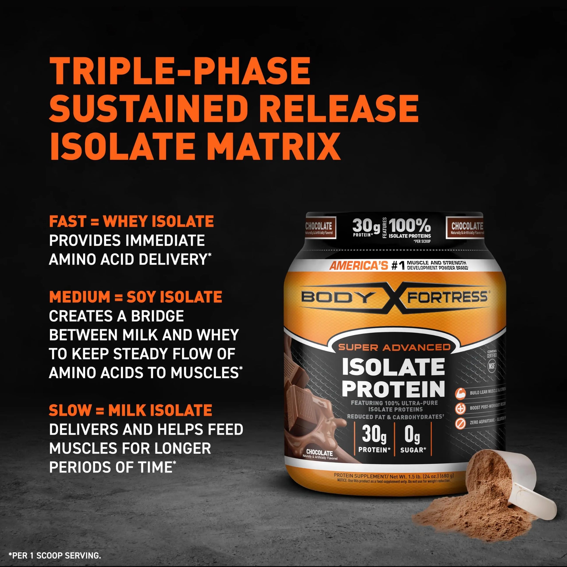 Body Fortress Super Advanced Isolate Protein, Chocolate Protein Powder Supplement Body Fortress Au supplements