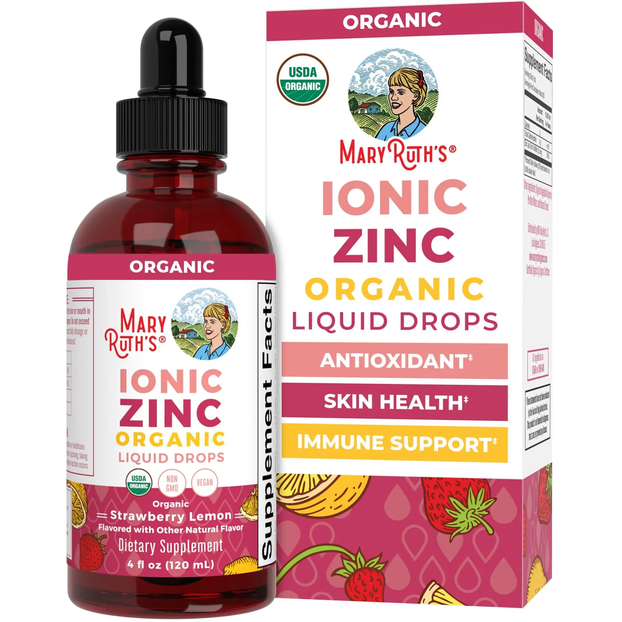 MaryRuth's Organic Liquid Zinc Supplement for Kids & Adults | Immune Support | Skin Health | Antioxidant | Cellular Metabolism | Zinc Sulfate | Vegan | Non-GMO | Sugar Free | Gluten Free | 4 oz MARYRUTH'S Au supplements