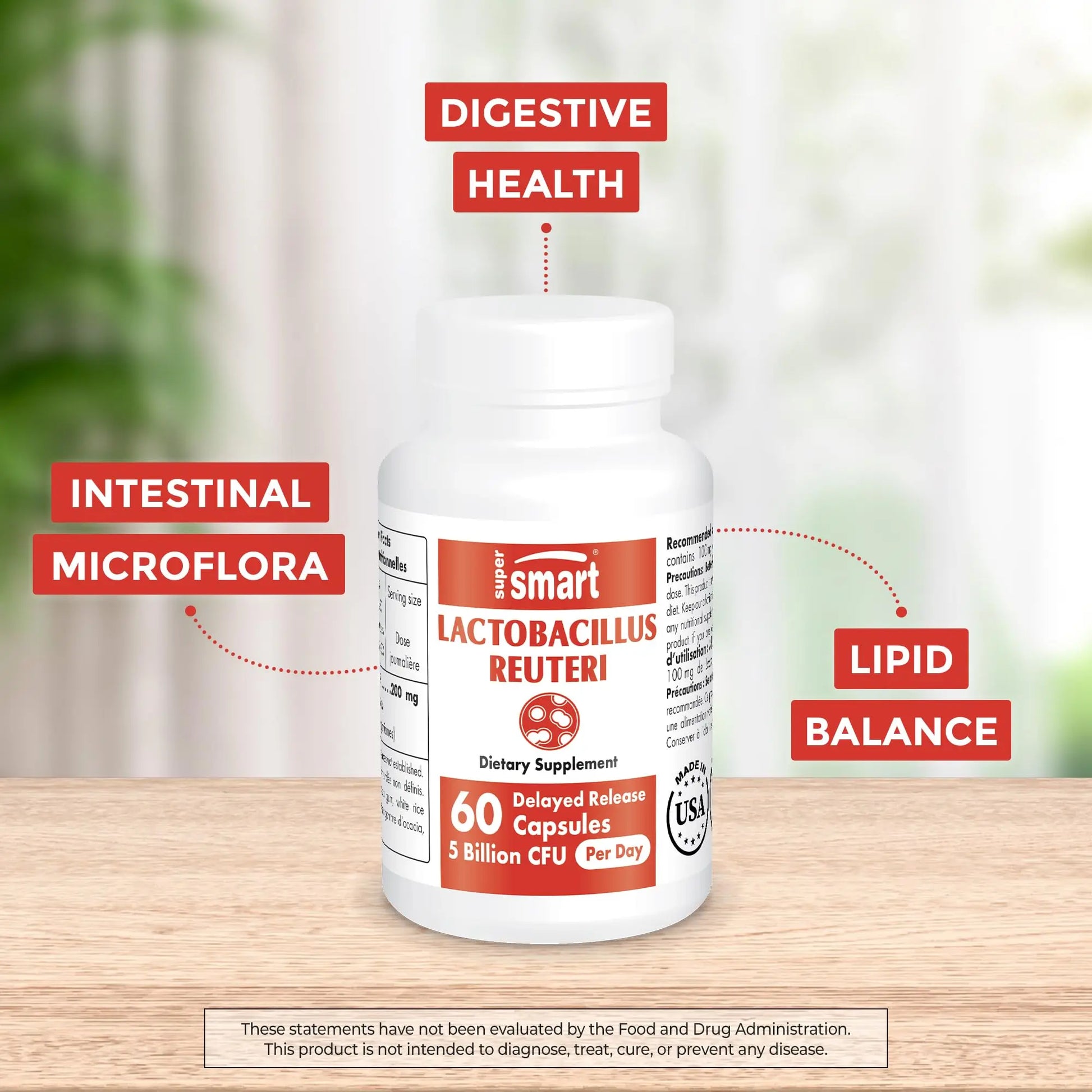 Supersmart - Lactobacillus Reuteri 5 Billion CFU per Day (Probiotic Supplement) Supersmart Au supplements
