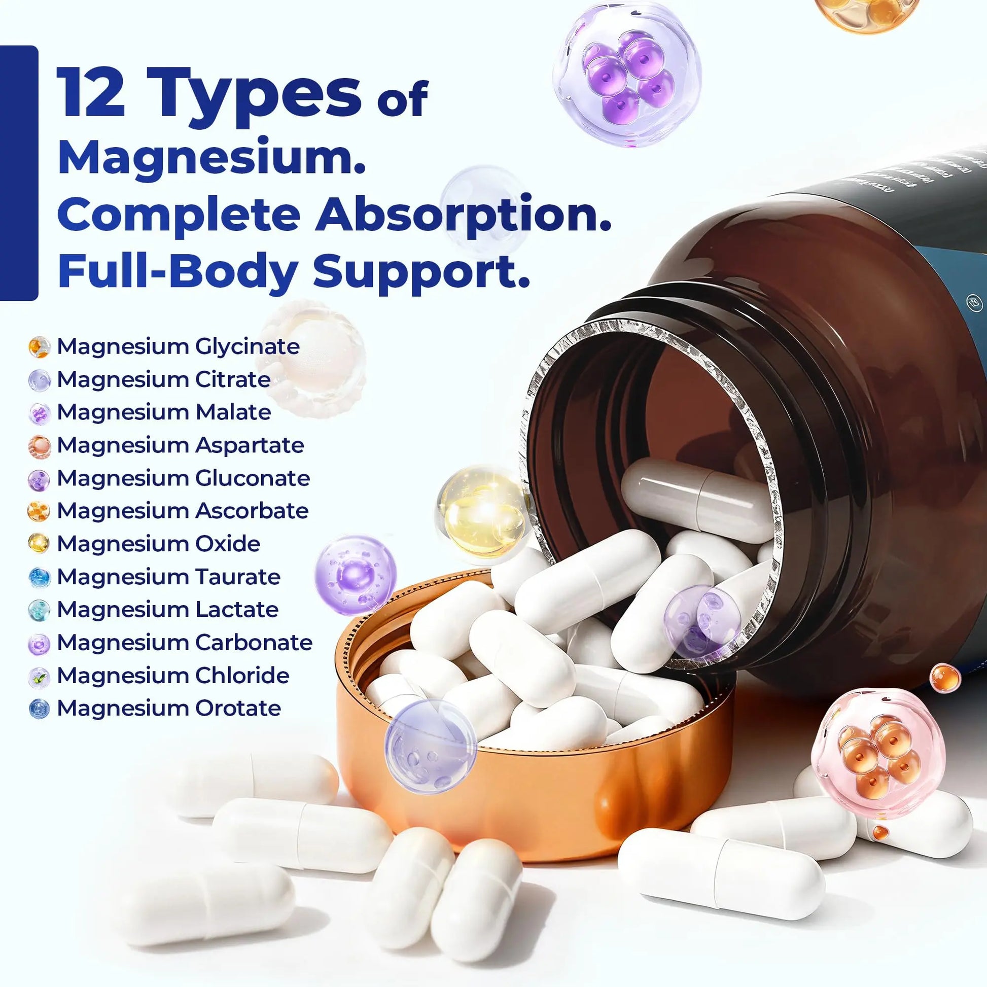 Magnesium Complex 700mg – 12-in-1 Magnesium Supplement with Glycinate, Citrate, Malate, Oxide, Taurate & More – High Absorption for Muscle, Heart, Sleep, Bone, Nerve Support –120 Capsules (1 Pack) Vccvaa Au supplements