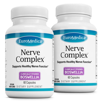EuroMedica Nerve Complex - Herbal Supplement with Bioactive Vitamin B12 - Circulation & Nerve Health Support Supplement - Vegan Capsules with Boswellia Serrata - 60 Capsules, 2 Pack (120 Capsules) EuroMedica Au supplements