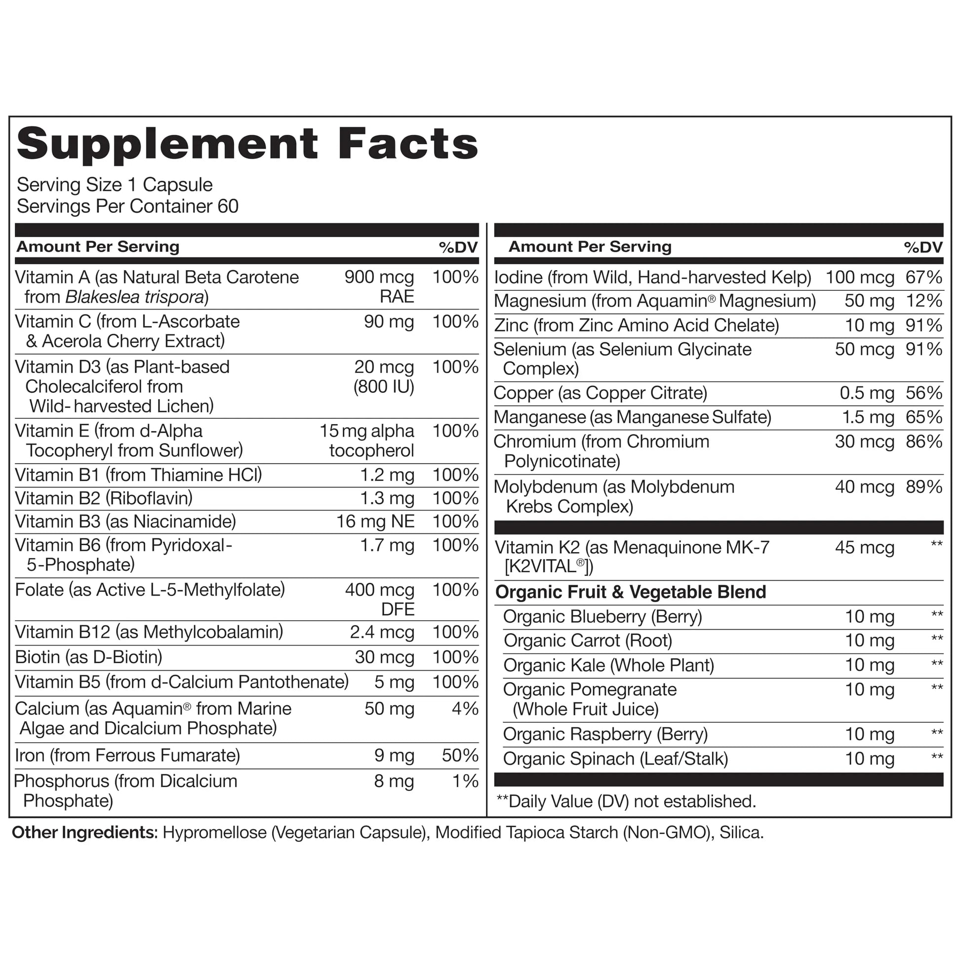 NATURELO One Daily Multivitamin for Women w/Vitamin B12, 60 Ct, Energy Support, Whole Food Daily Women Multivitamin Supplement, Nourish Hair/Skin/Nail, Non-GMO NATURELO Au supplements