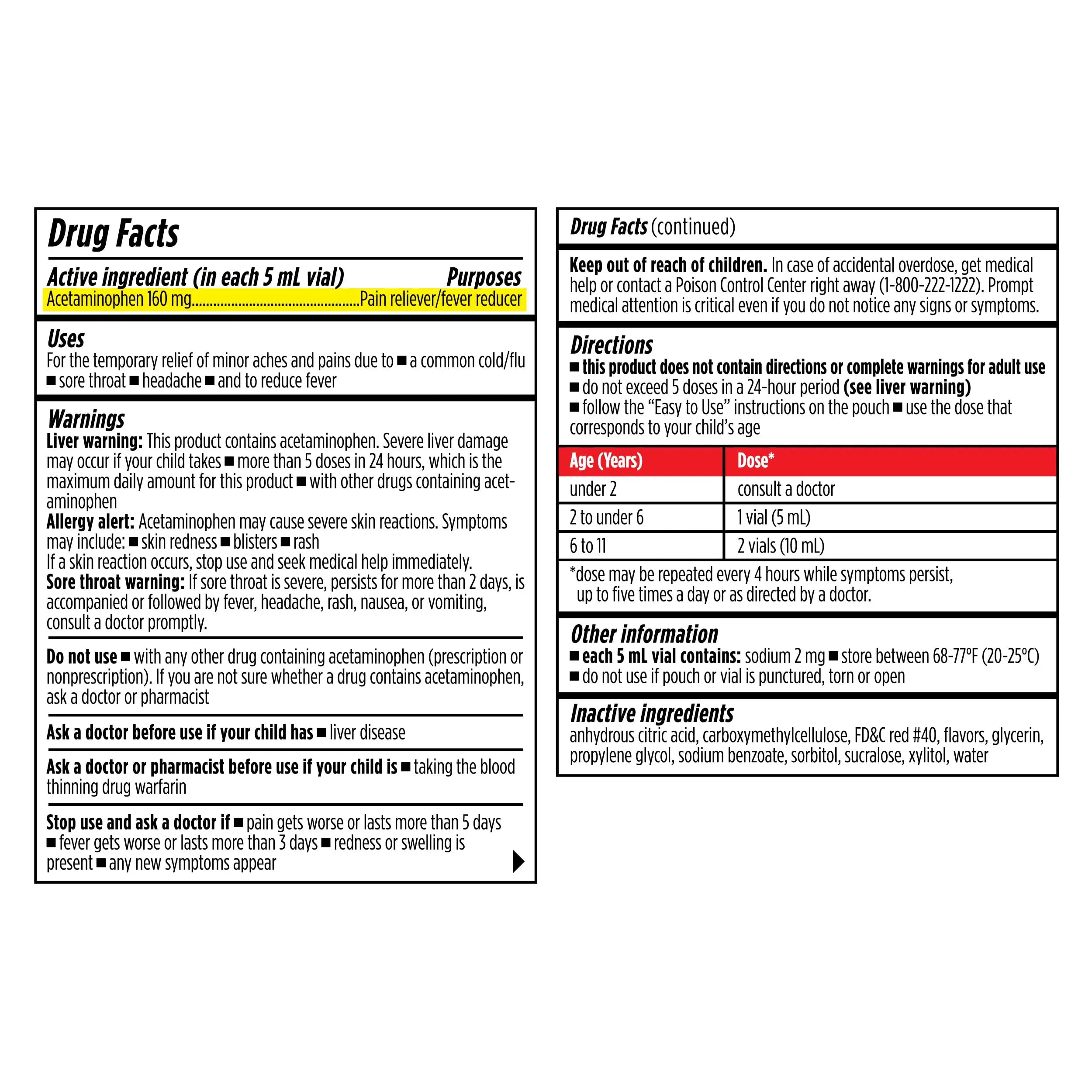 Dr. Kids Children’s Pain and Fever Medicine - Acetaminophen for Kids Ages 2-11, Pre-Measured Single-Use Vials for Headache, Sore Throat, Cold and Flu, Cherry Flavor, 20 Count Dr. Kids Au supplements