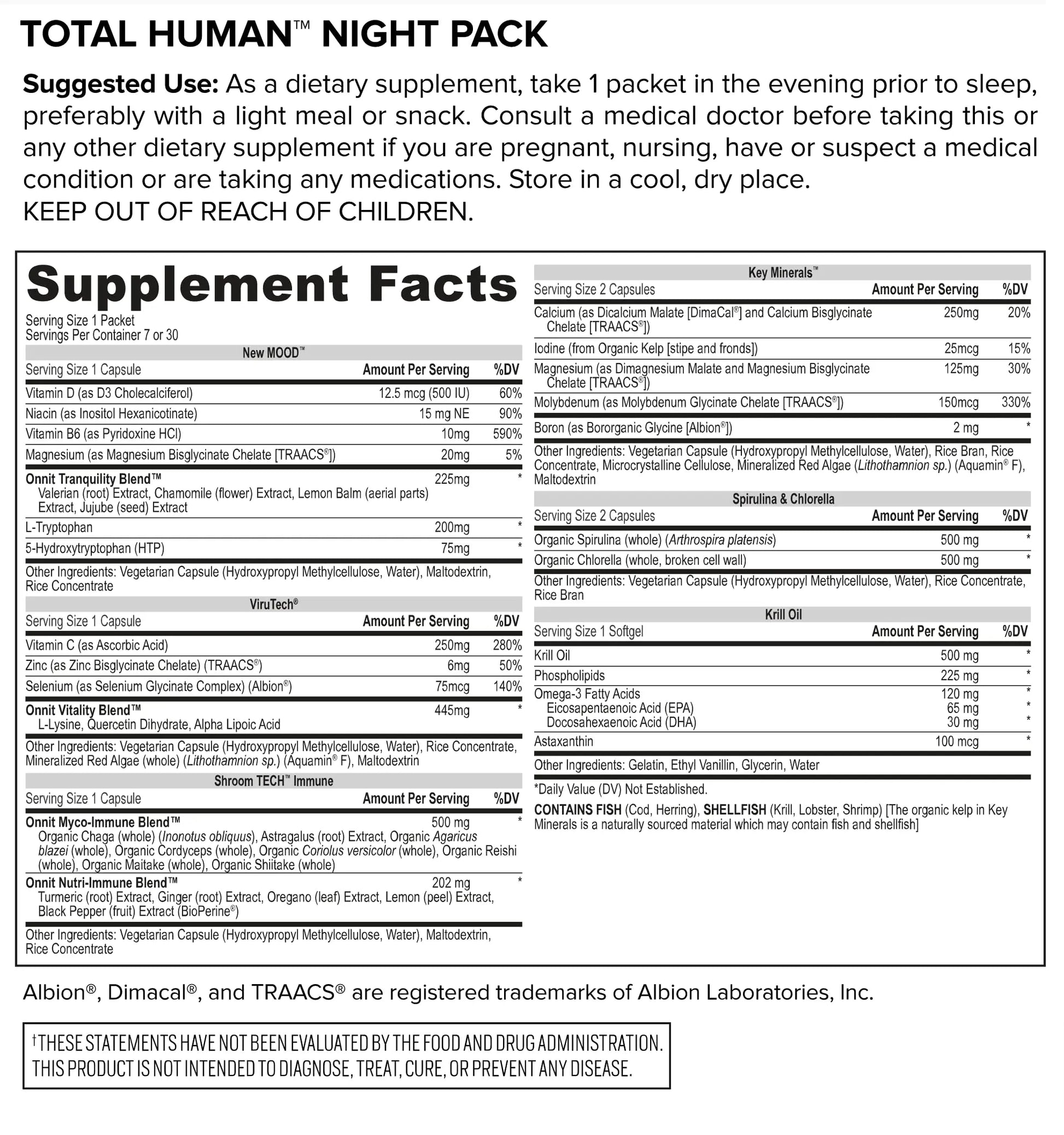 ONNIT Total Human Day and Night Vitamin Packs for Men and Women,Capsule, 30-Day ONNIT Au supplements