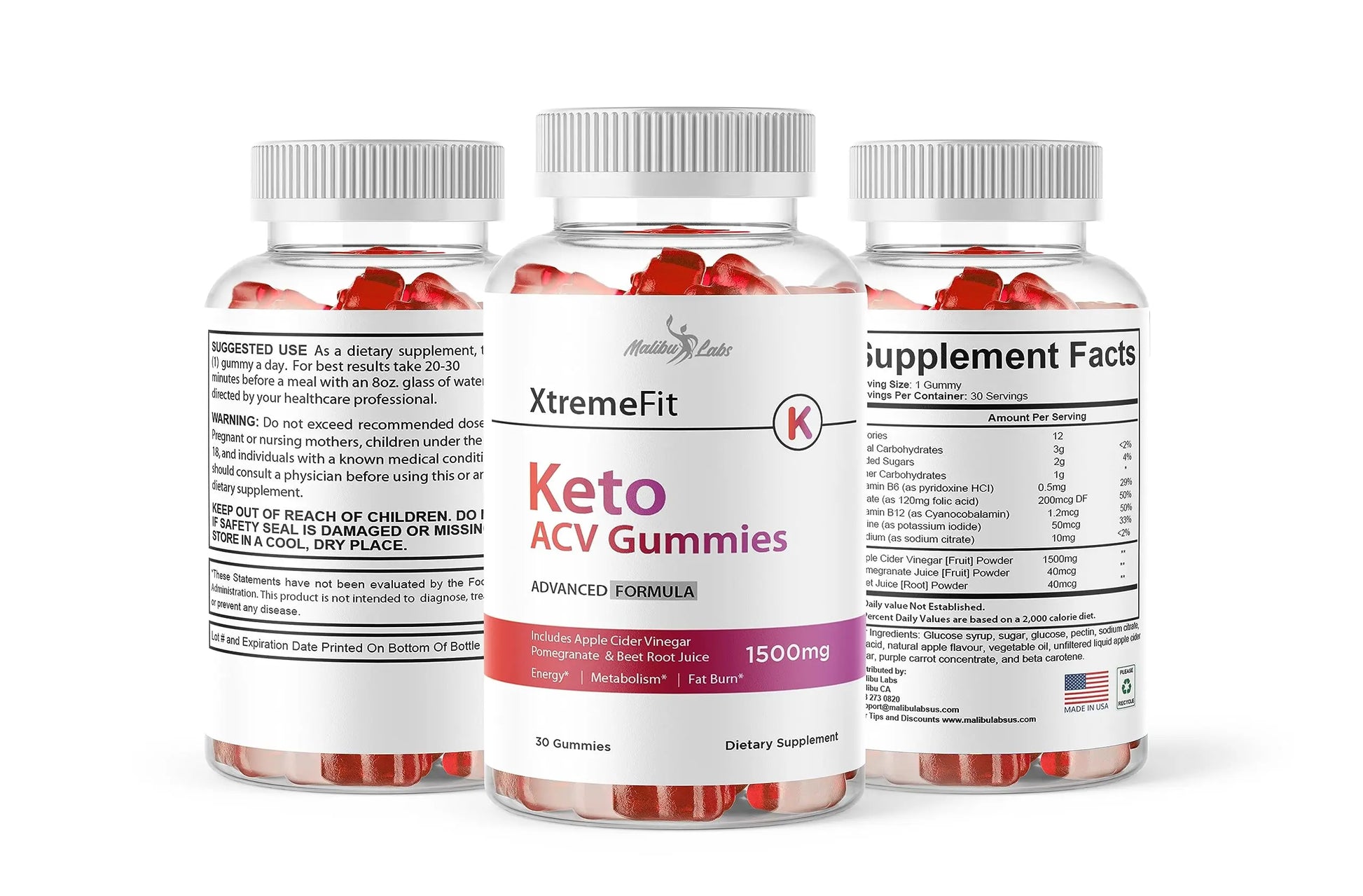 XtremeFit Keto ACV Gummies Weight Loss - 1500mg Once a Day, Strong Time Released Generic Au supplements